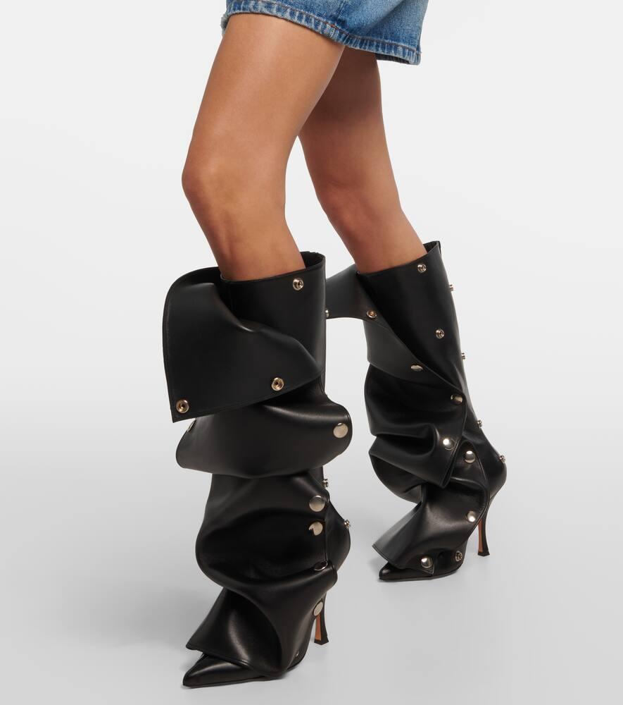 Y. Project Applique Leather Knee-high Boots in Black | Lyst
