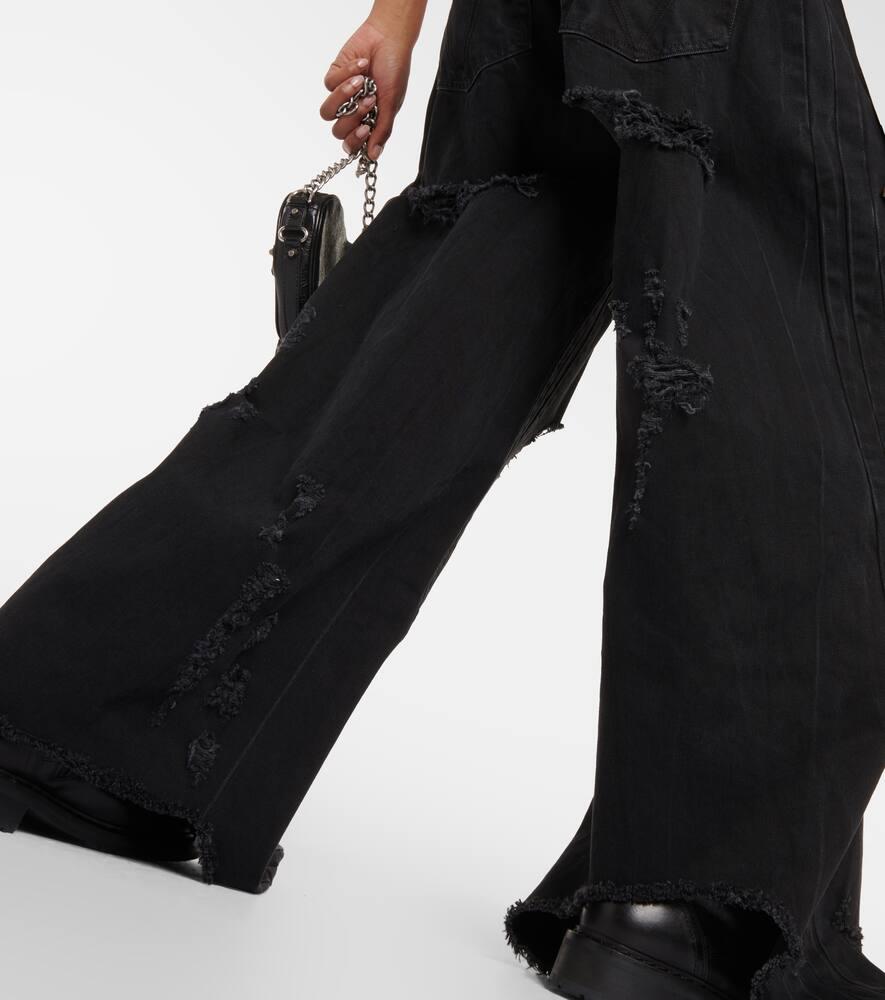 Vetements Distressed Wide-Leg Jeans in Black | Lyst