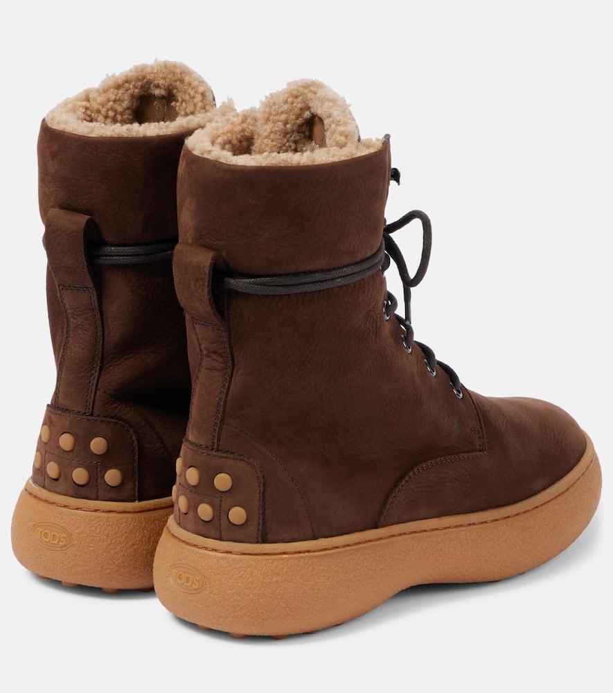 Tod's Gommino Leather Lace-Up Boots in Brown Lyst UK