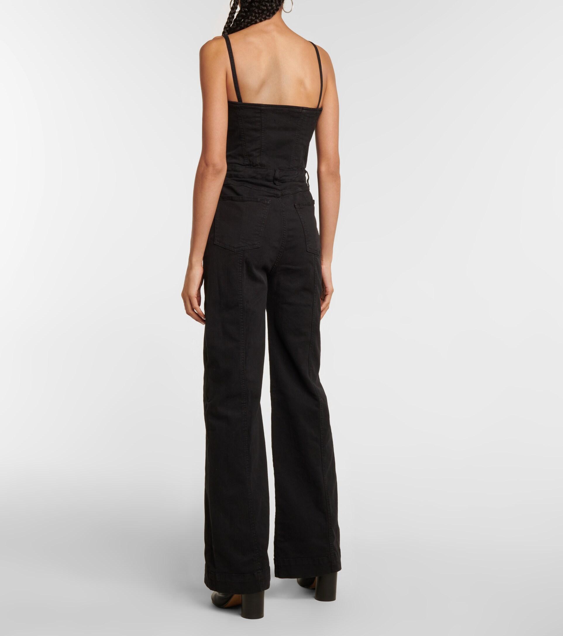 Womens Jumpsuits and rompers 7 For All Mankind Jumpsuits and rompers 7 For All Mankind Bustier Denim Jumpsuit in Black 