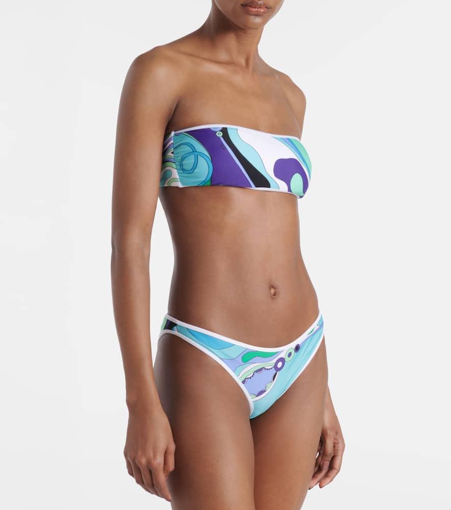 PUCCI Orchidee Printed Bikini Top in Blue | Lyst