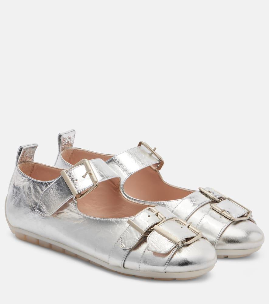 24PF new/Simone Rocha プリーツバレエフラット Flat Silver 24PF new/Simone Rocha プリーツバレエフラット Flat Silver