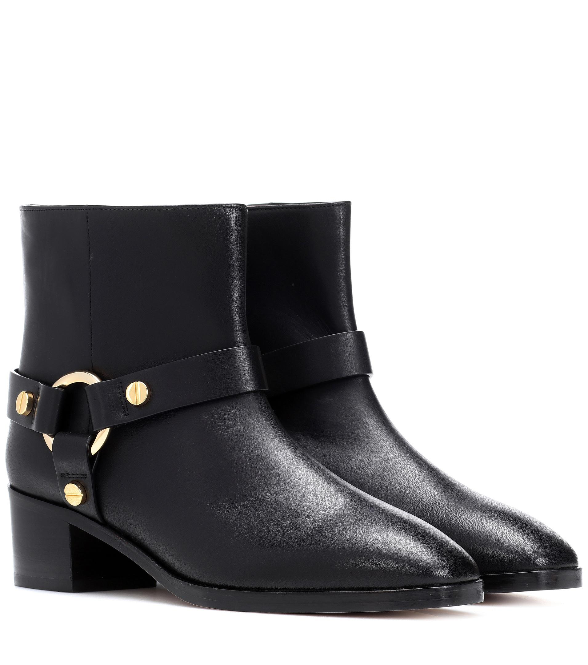 Stuart Weitzman Expert Leather Ankle Boots in Black - Lyst