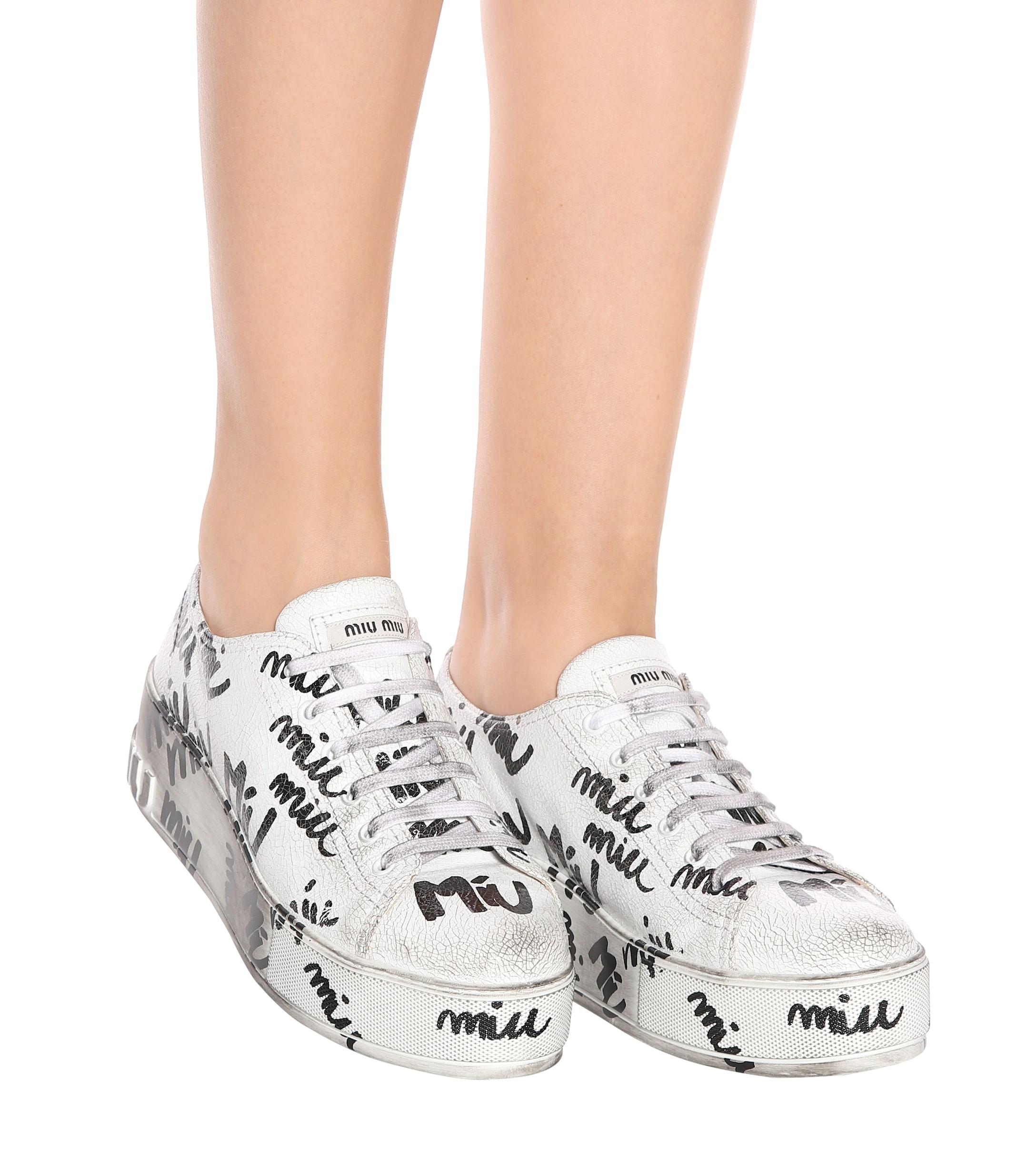 miu miu white platform sneakers