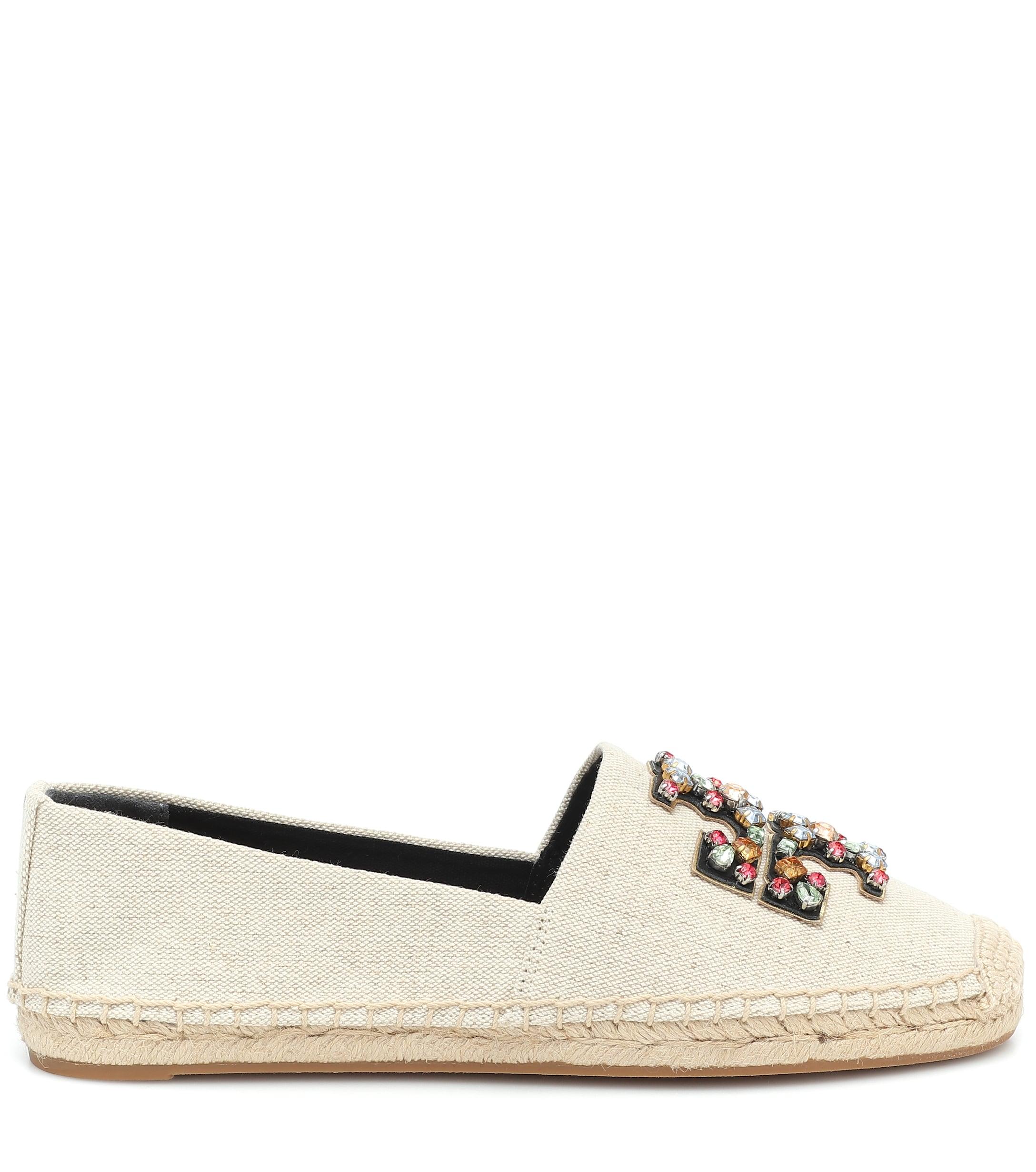 Tory Burch Canvas Ines Embellished Espadrilles - Lyst