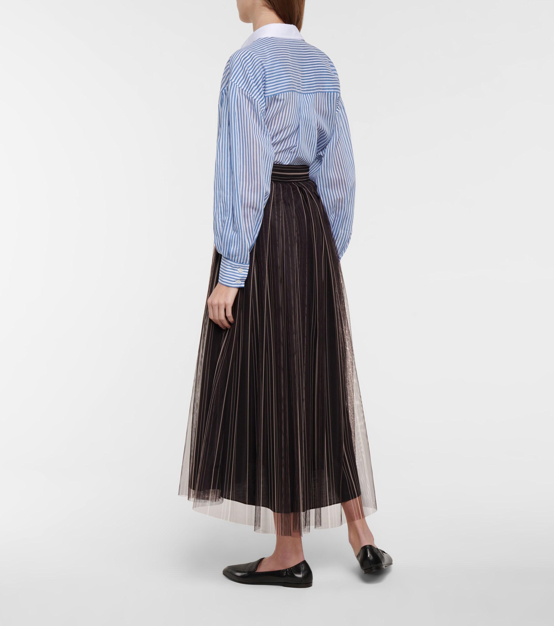 brunello cucinelli tulle skirt