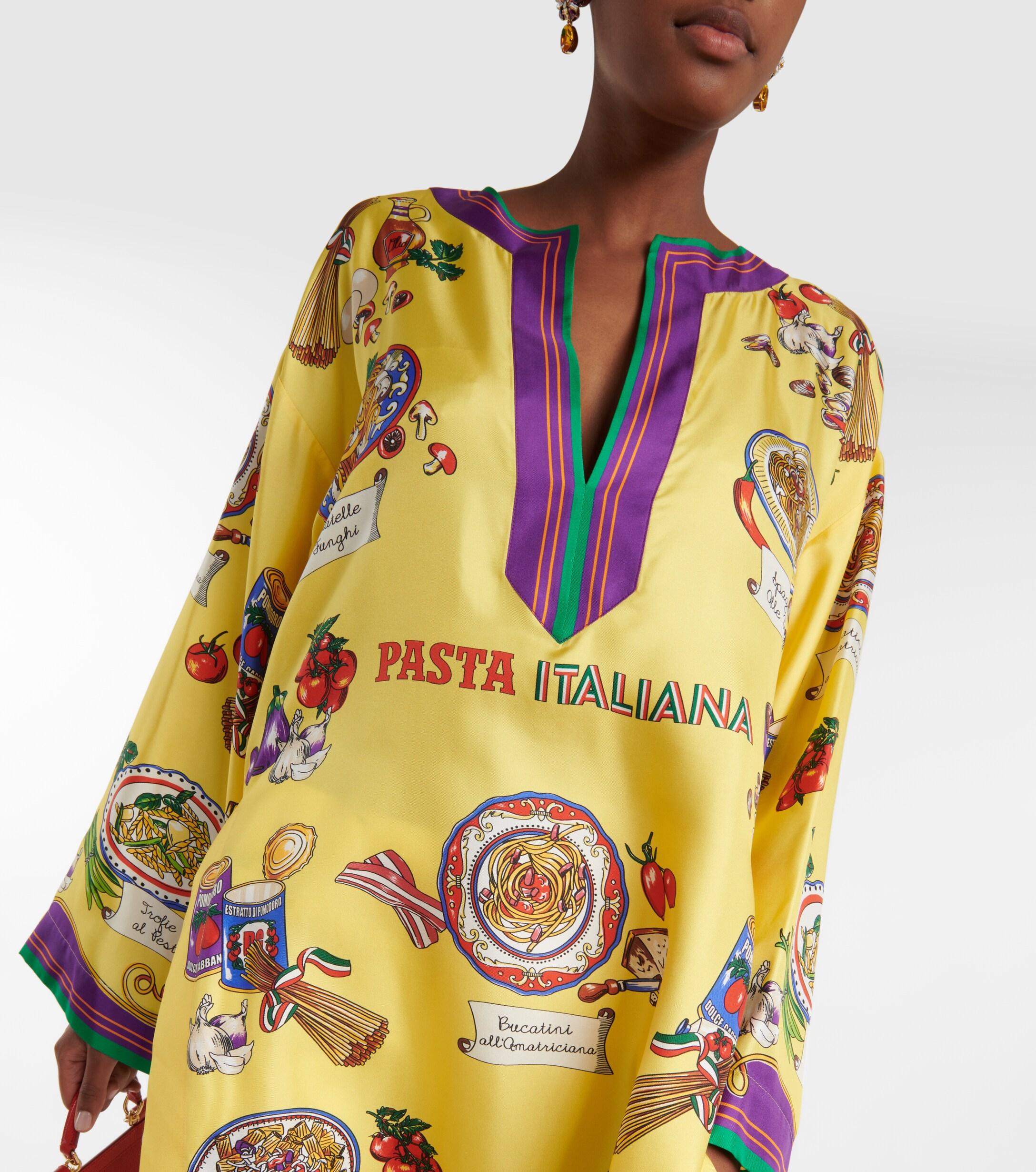 Mujer Ropa de Moda de baño de Caftanes y moda de playa Caftán en sarga de seda estampado Dolce & Gabbana de Seda 
