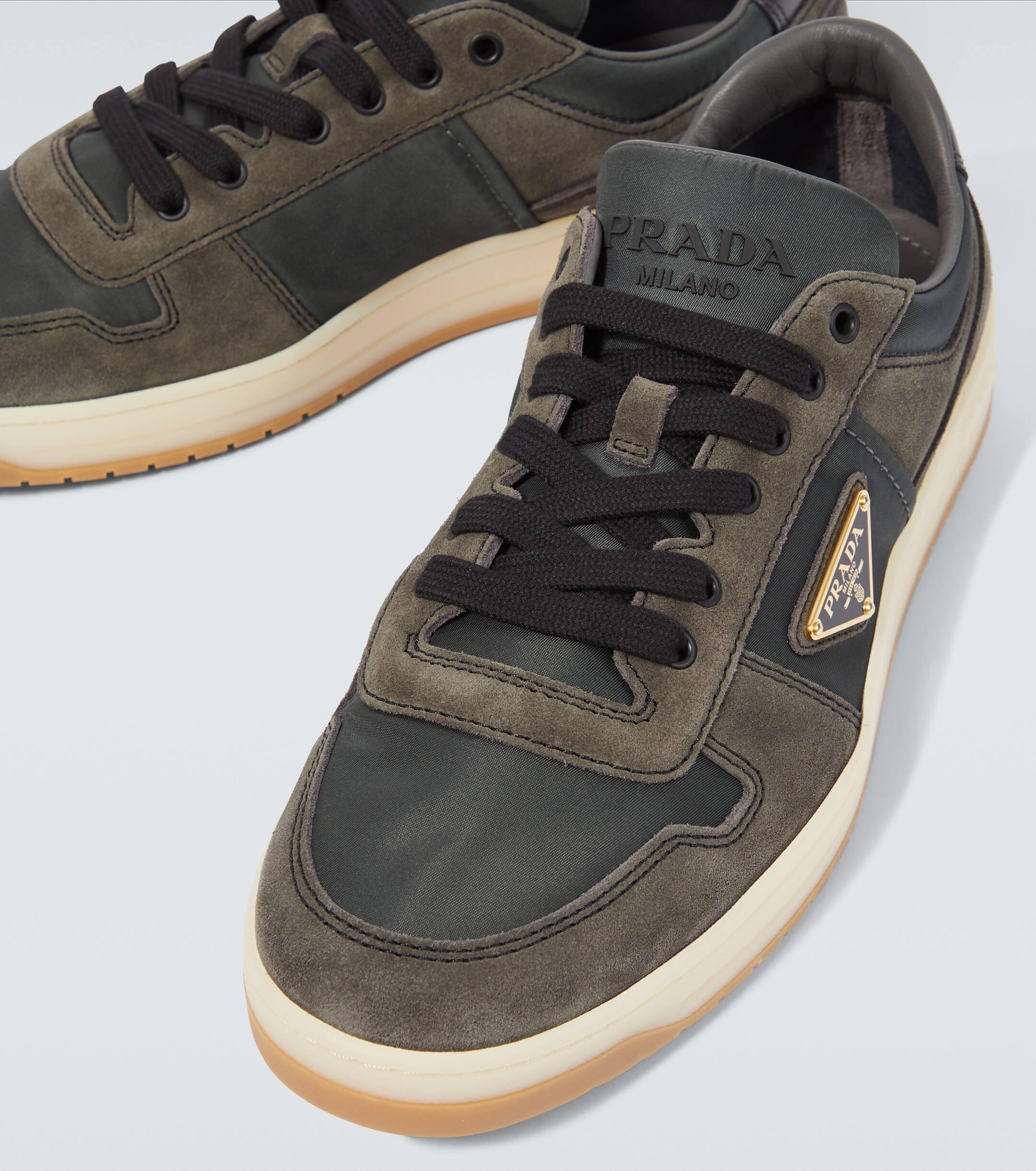 Prada Re Nylon And Suede Sneakers in Brown for Men Lyst UK
