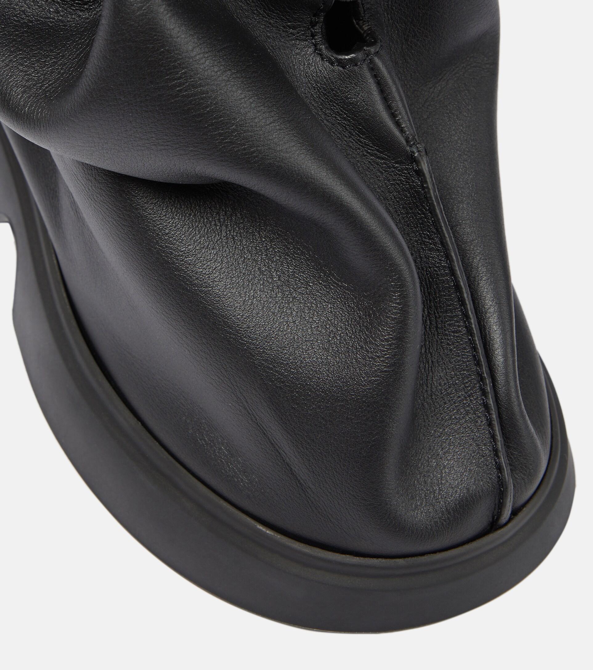 Loewe Flamenco Leather Wedge Ankle Boots in Black | Lyst