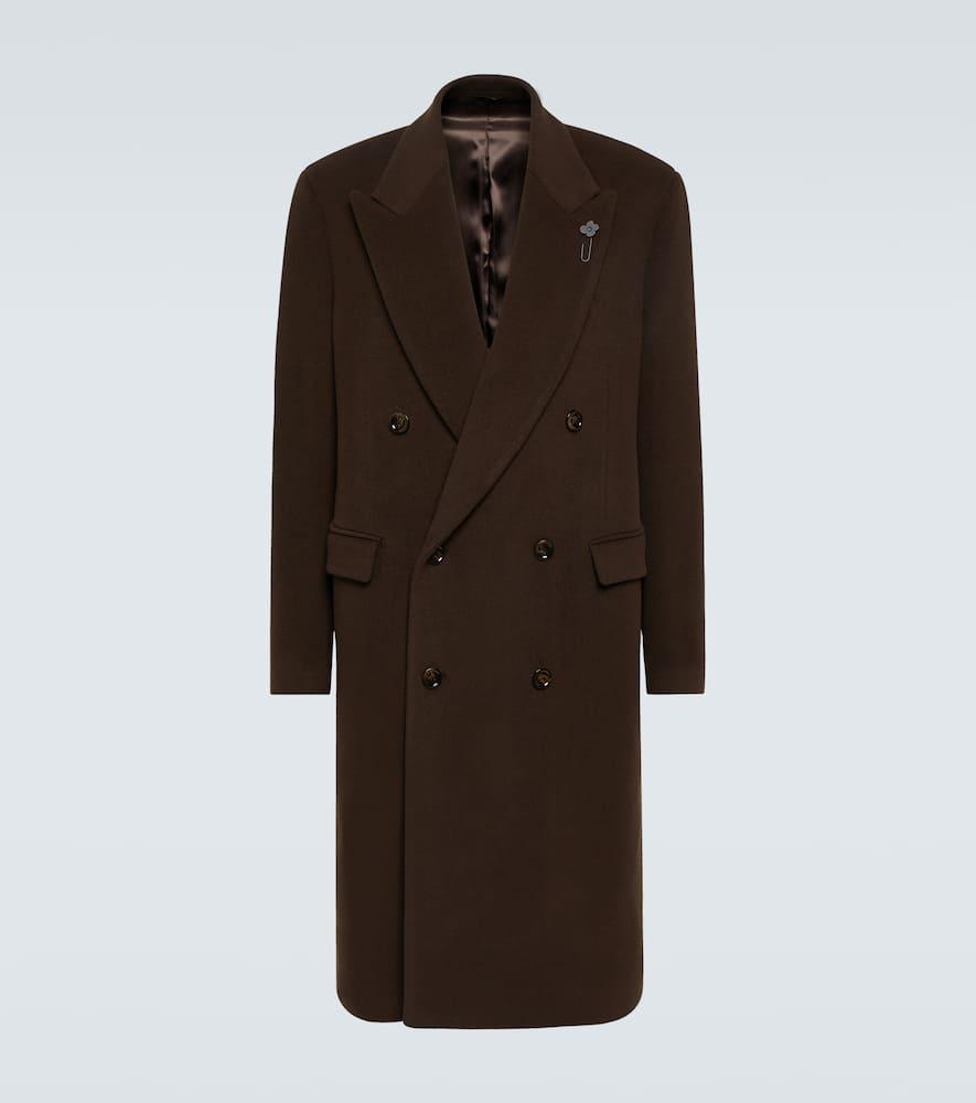 Lardini herringbone single-breasted coat - Blue