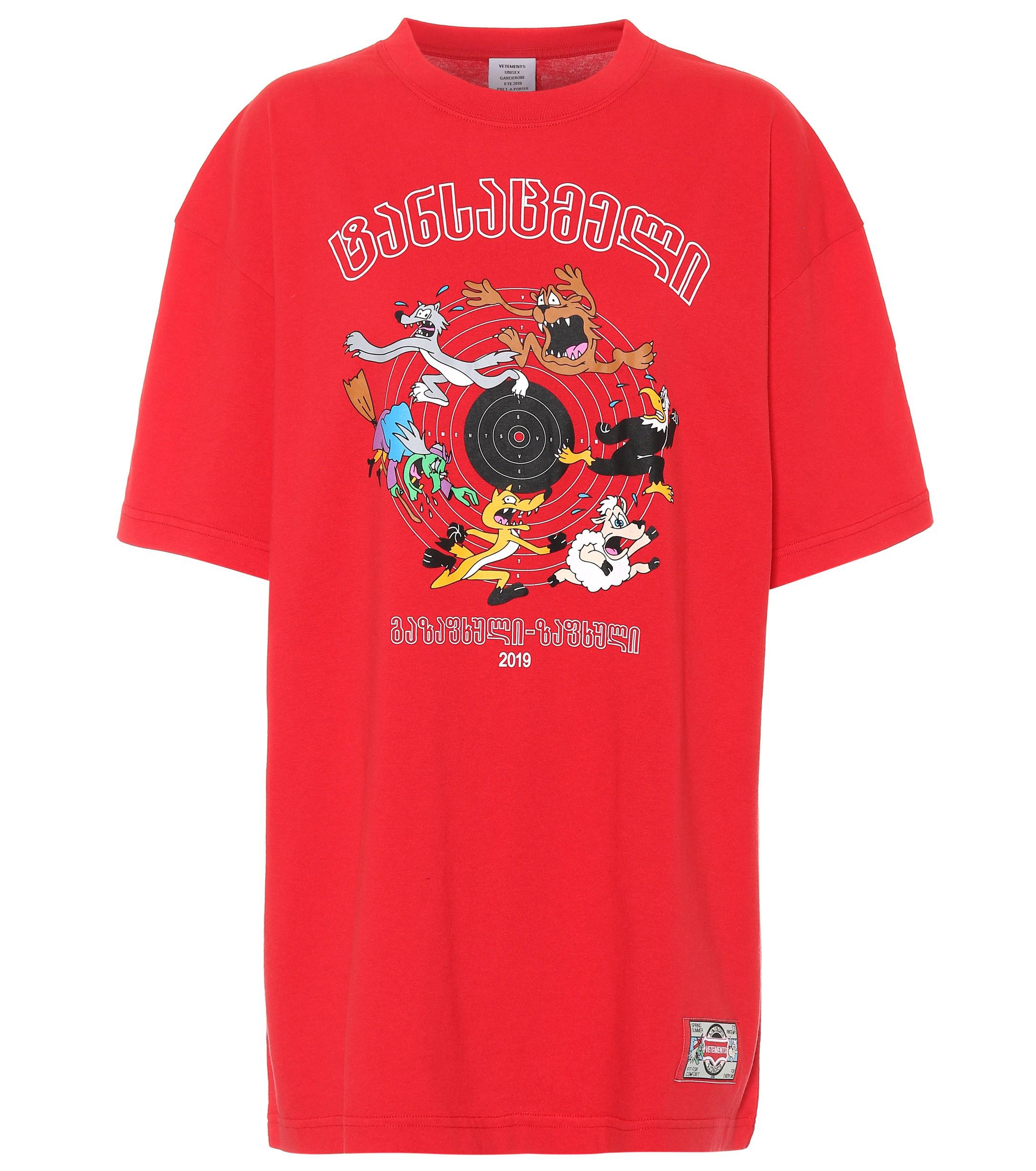 Vetements Cotton Cartoon Print Tee in 