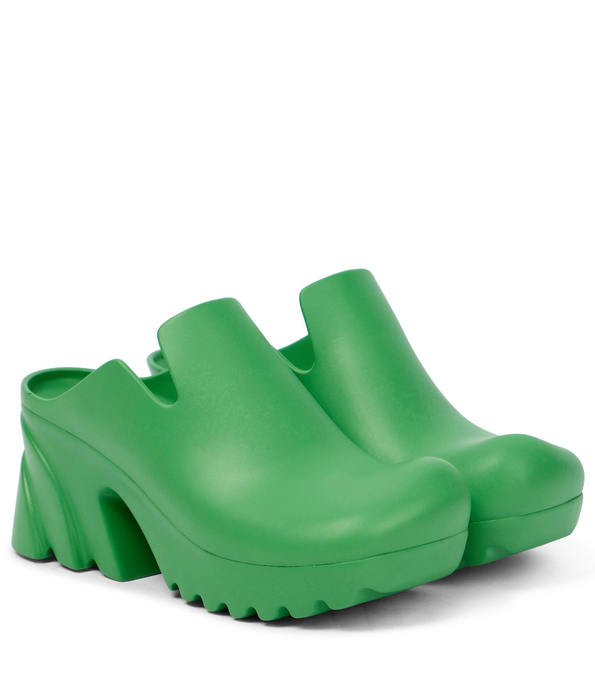 Bottega Veneta Flash Rubber Mules in Green | Lyst