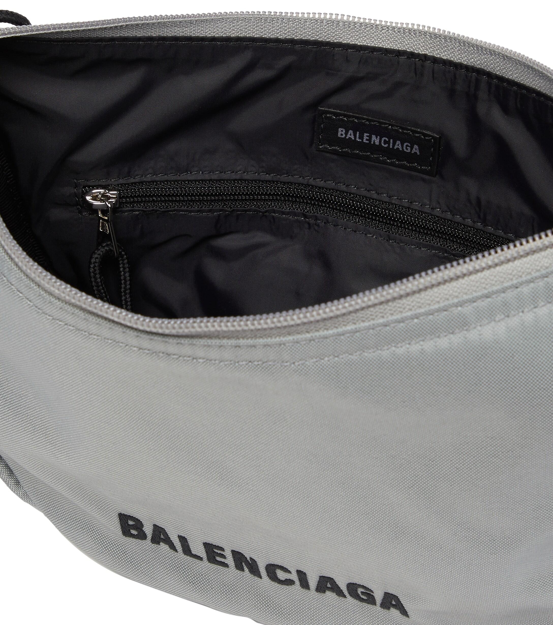 Balenciaga Women's Black Wheel Sling Small Nylon Shoulder Bag