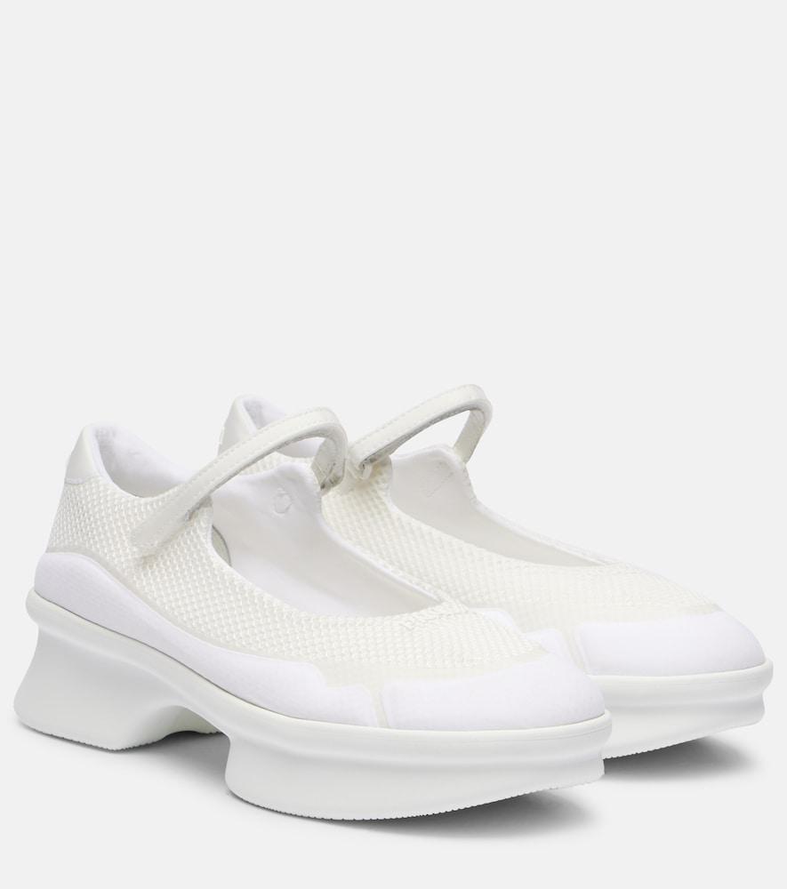 PRADA archive vintage ホワイト メリージェーンシューズ Prada Wavy Mesh Mary Jane Flats in White | Lyst