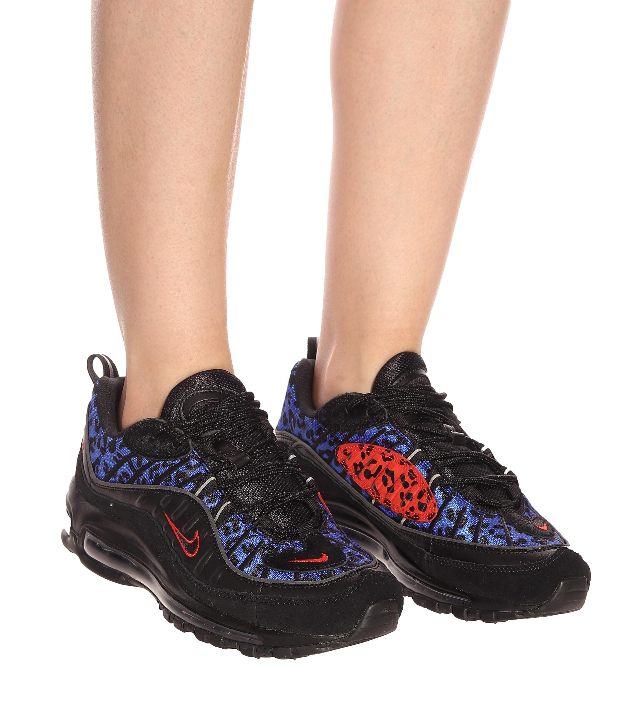 Nike Leather Air Max 98 Premium Animal Sneakers in Black - Lyst
