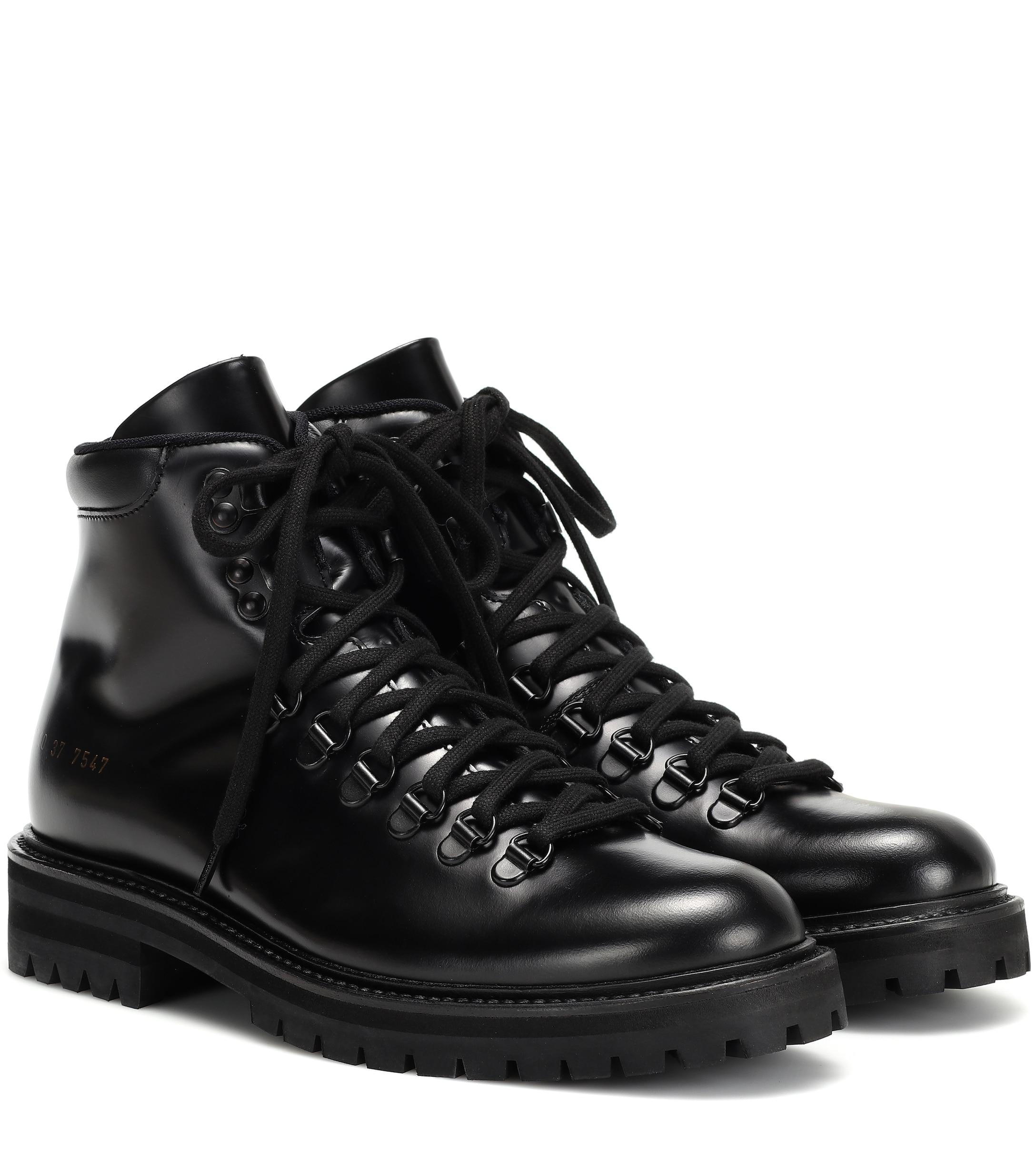 Common Projects Leather Hiking Boots in Black - Lyst