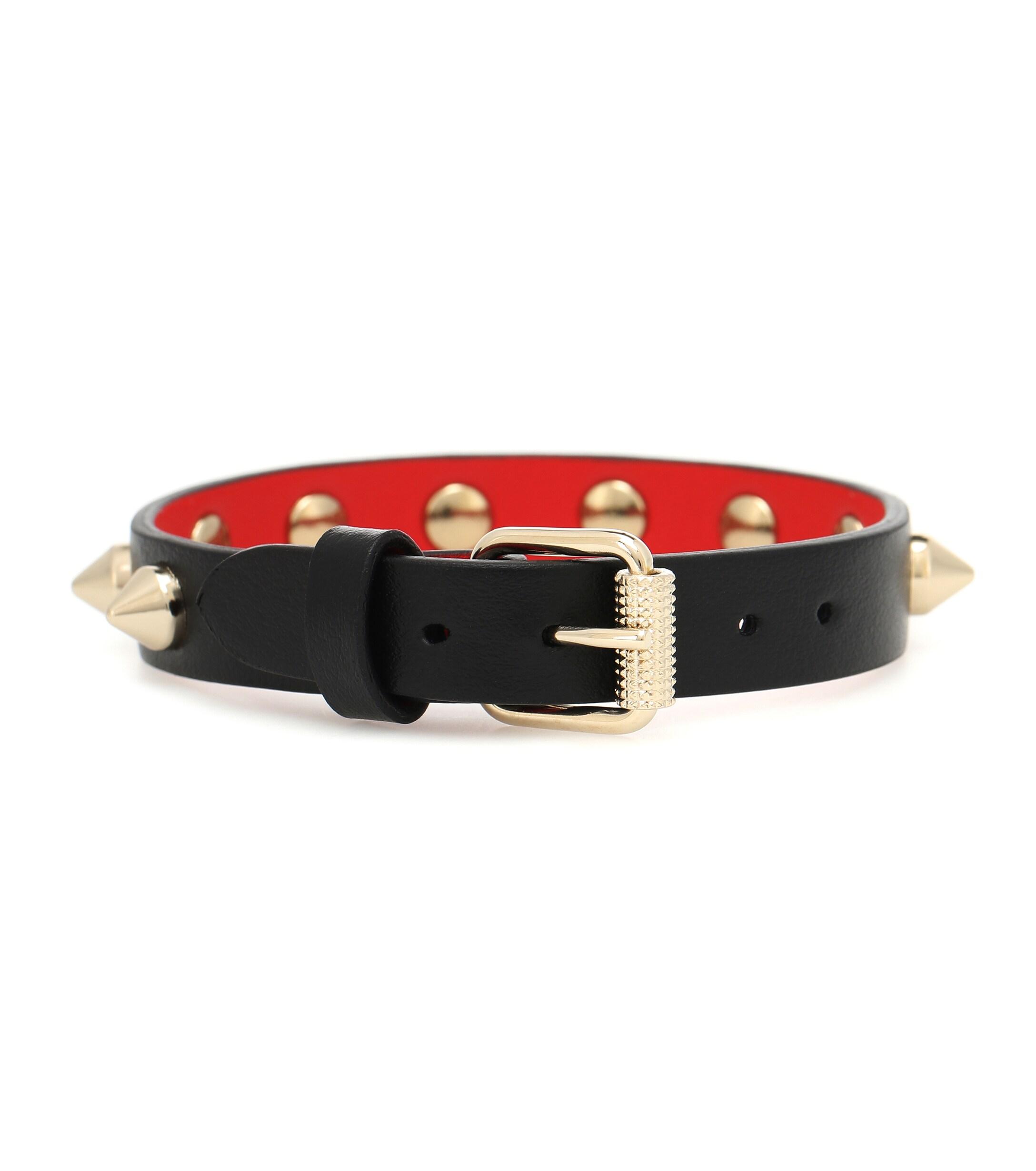 Christian Louboutin Loubilink Leather Bracelet in Black Lyst