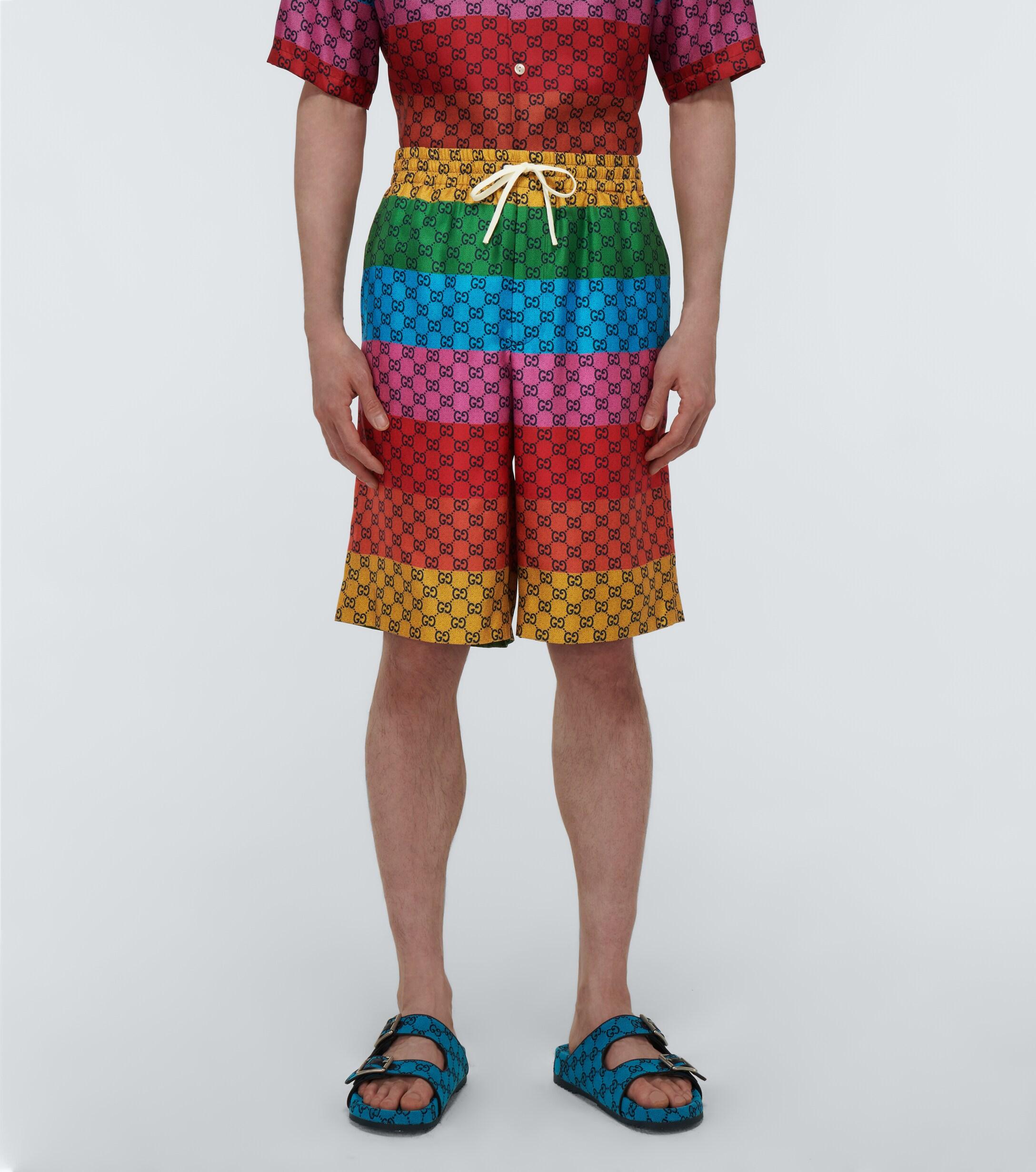 Gucci Printed Silk Multicolor Shorts Size 46 / Small Brand New