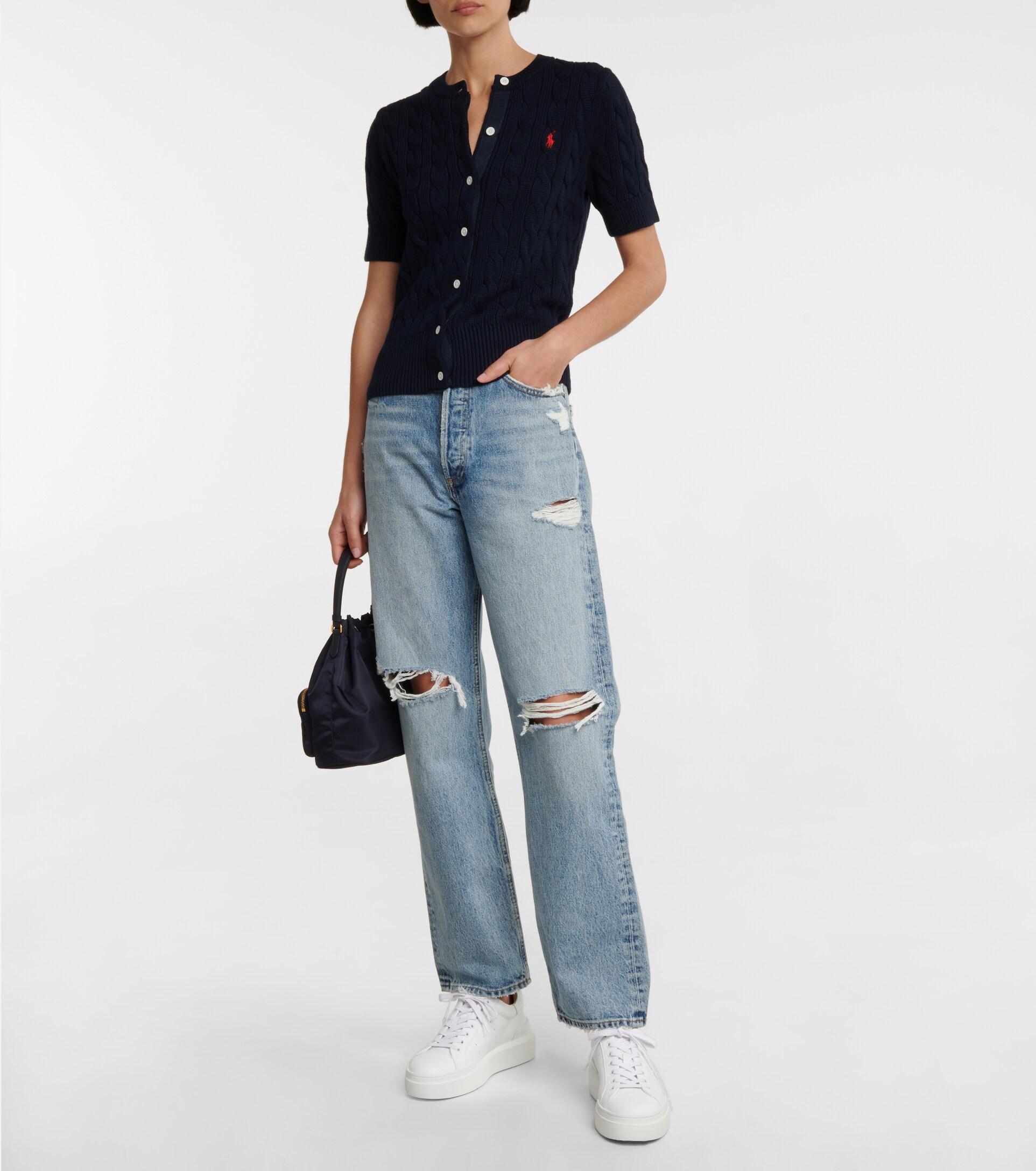 アウターその他 POLO RALPH LAUREN W cable knit short sleeve cardigan blue Ralph Lauren Cable Knit Short Sleeve Cardigan | Bloomingdale's