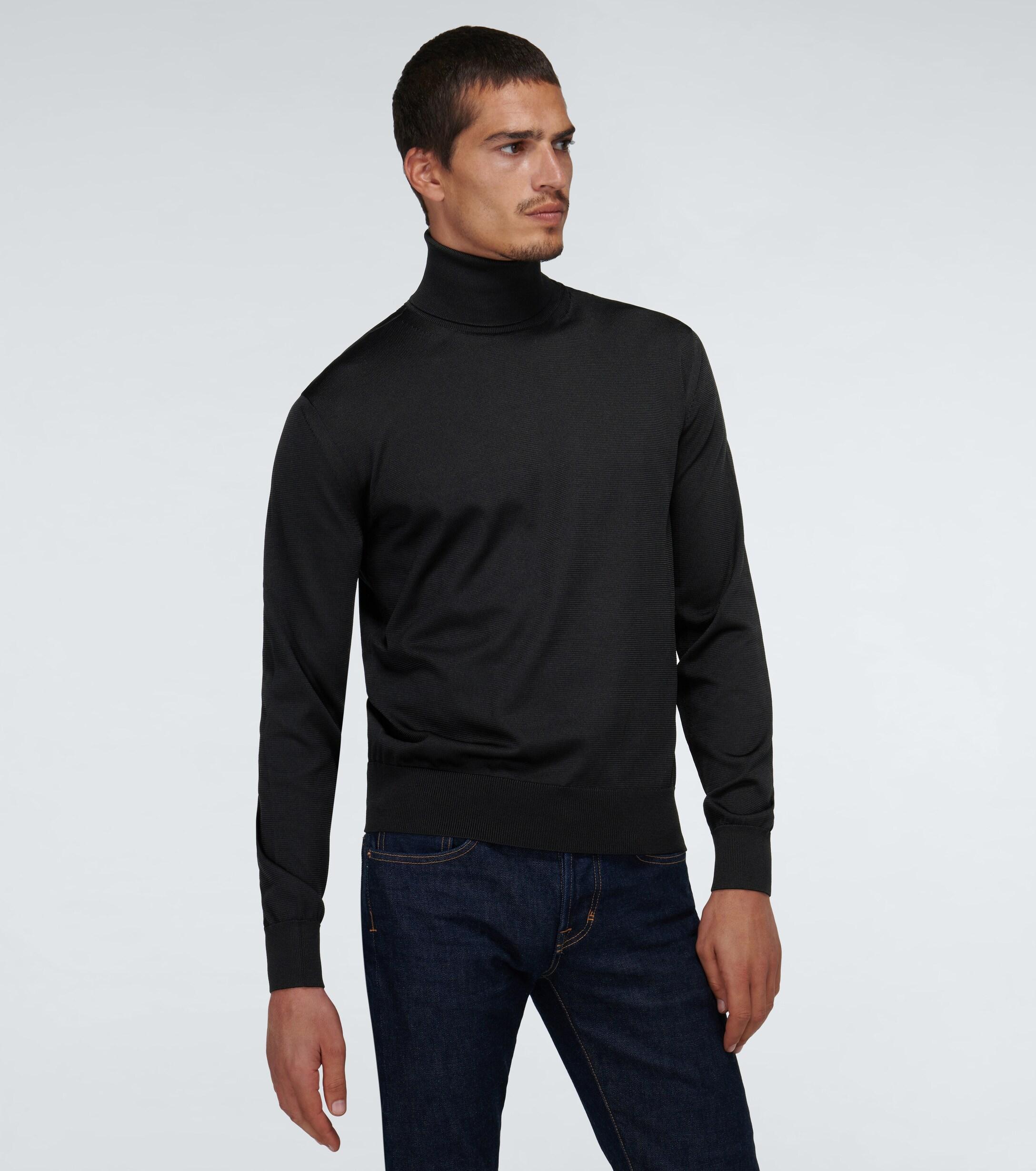 Tom Ford Long-sleeved Turtleneck Sweater in Black for Men - Lyst