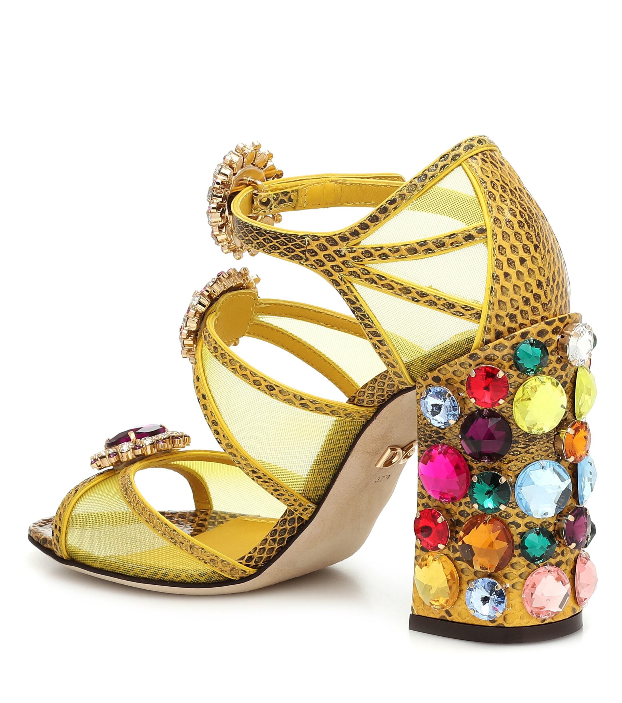 Dolce & Gabbana Keira Embellished Sandals in Gold (Metallic) Lyst