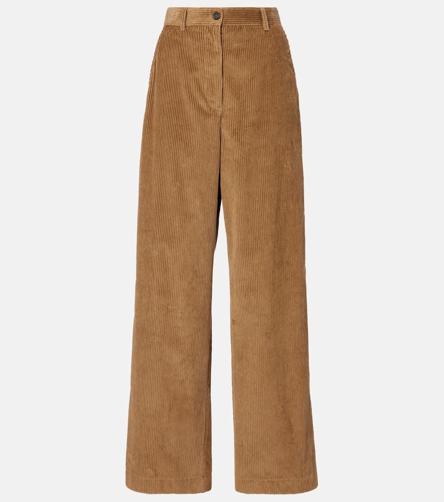 【関税&送料込】Miu Miu Camel Corduroy Pant Miu Miu Wide-leg and palazzo pants for Women | Online Sale