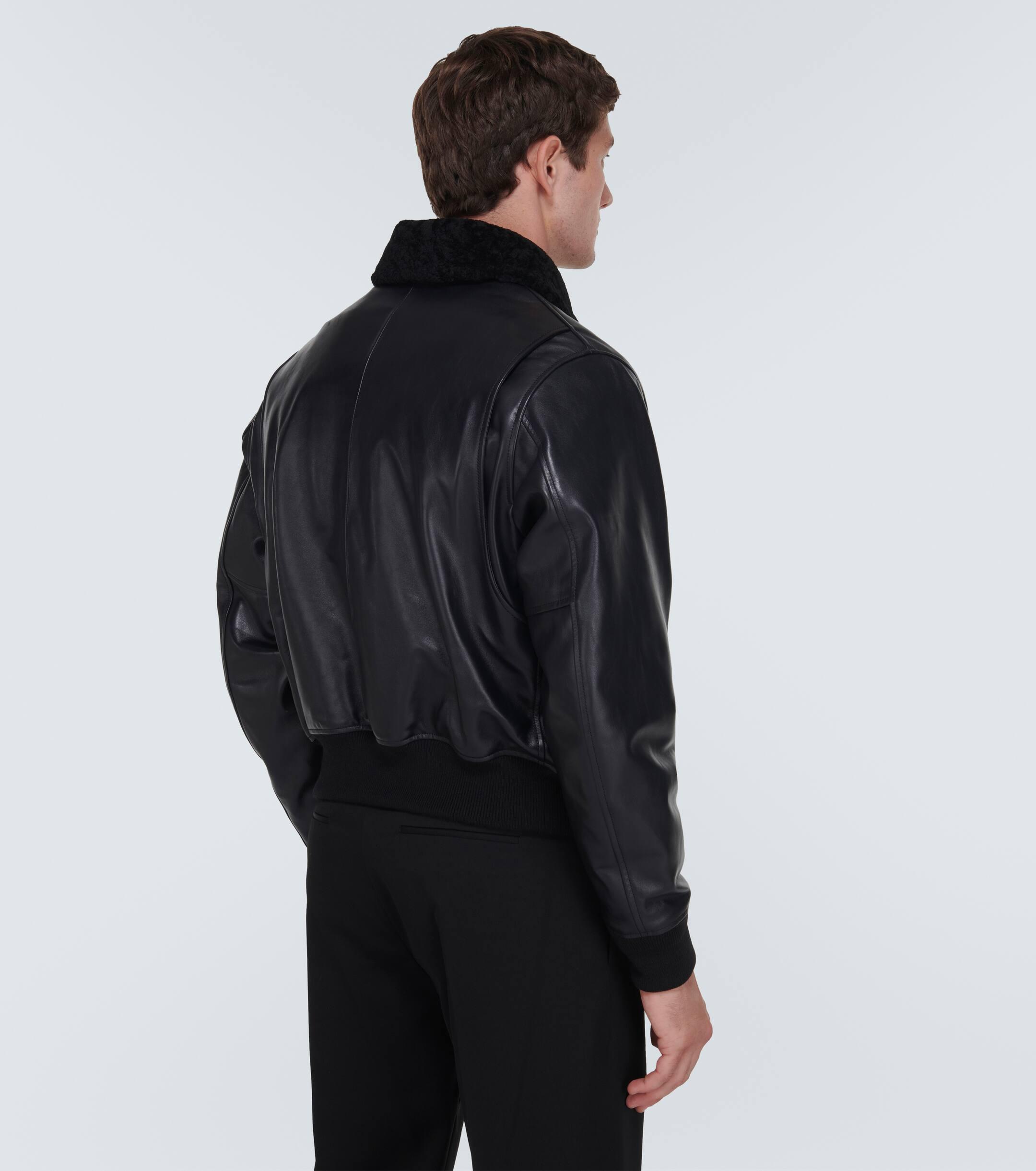 Givenchy Shearling-trimmed Leather Jacket in Black for Men | Lyst UK