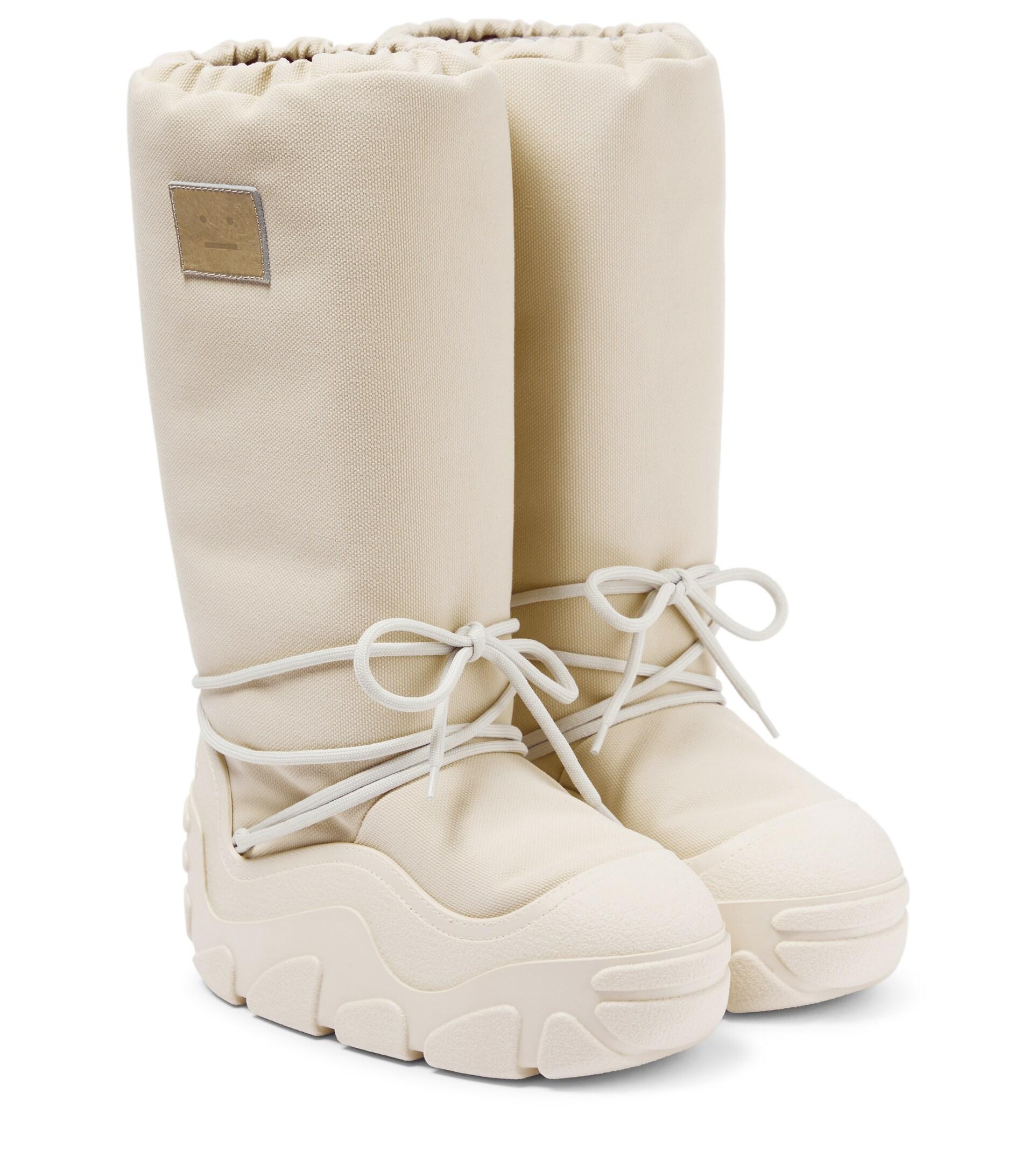 Acne Studios Face Platform Snow Boots in White | Lyst