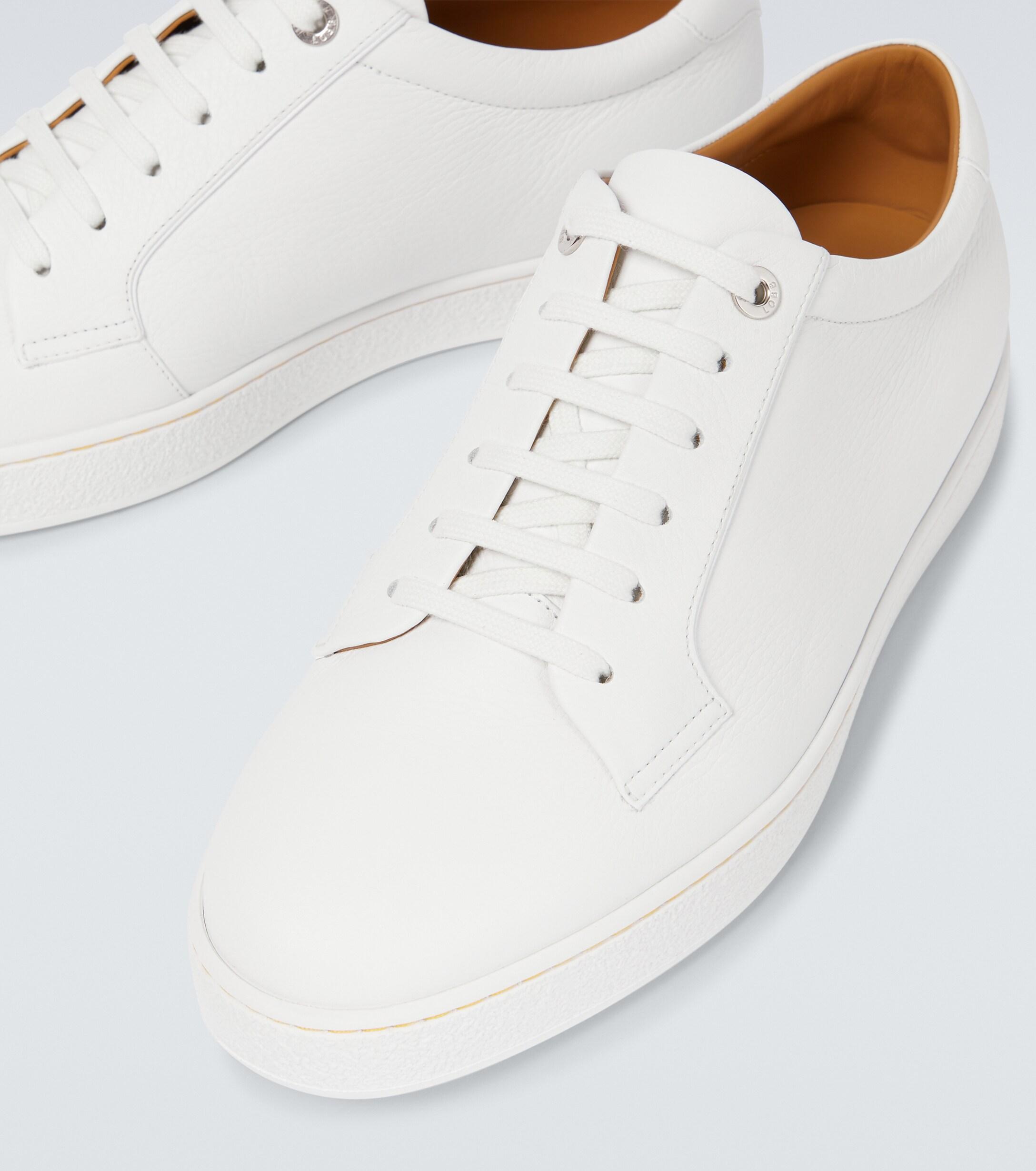 John Lobb Molton Leather Sneakers in White for Men | Lyst