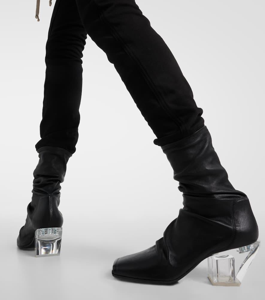 Rick Owens Square-Toe Leather Ankle Boots in Black Lyst Canada - Main Image