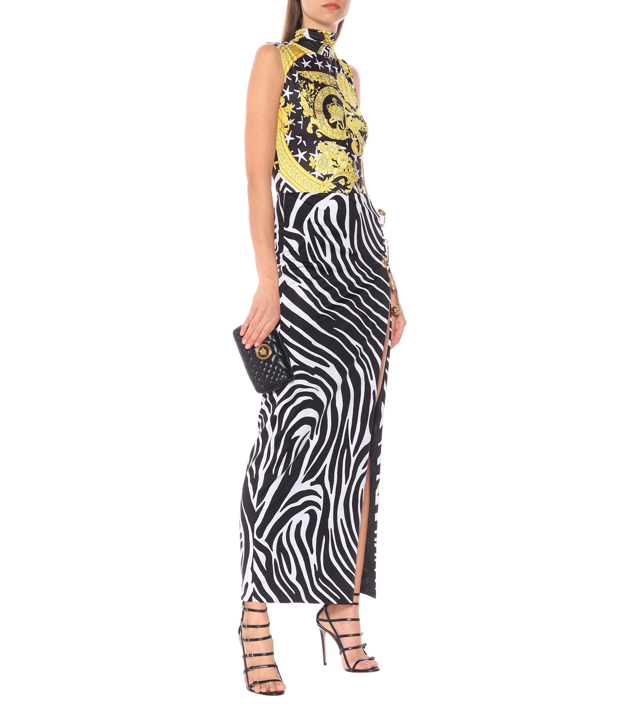 Versace Printed Jersey Bodysuit Lyst