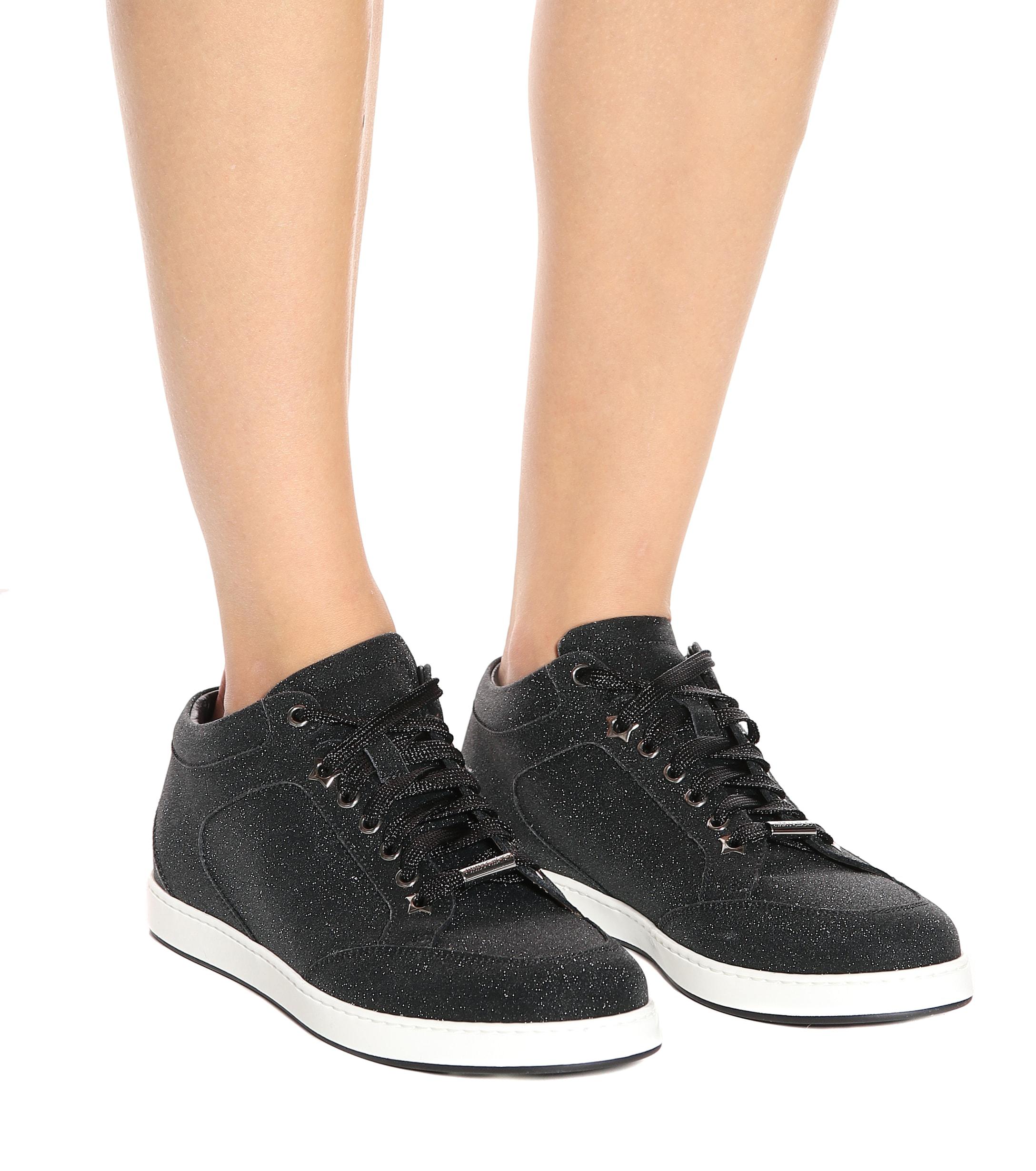 Baskets en cuir à paillettes Miami Cuir Jimmy Choo en coloris Noir - Lyst