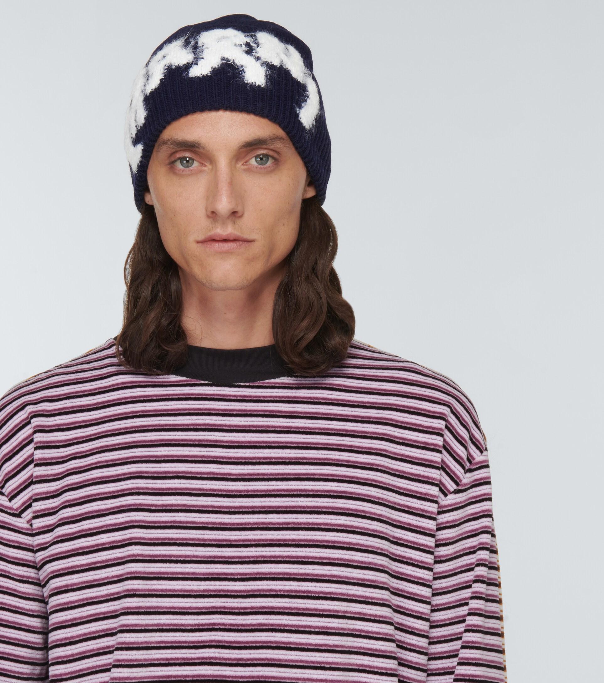 ハット Marni \"Marni Mending\" Embroidery Beanie Hat Pink Shetland wool beanie with Marni Mending | Marni