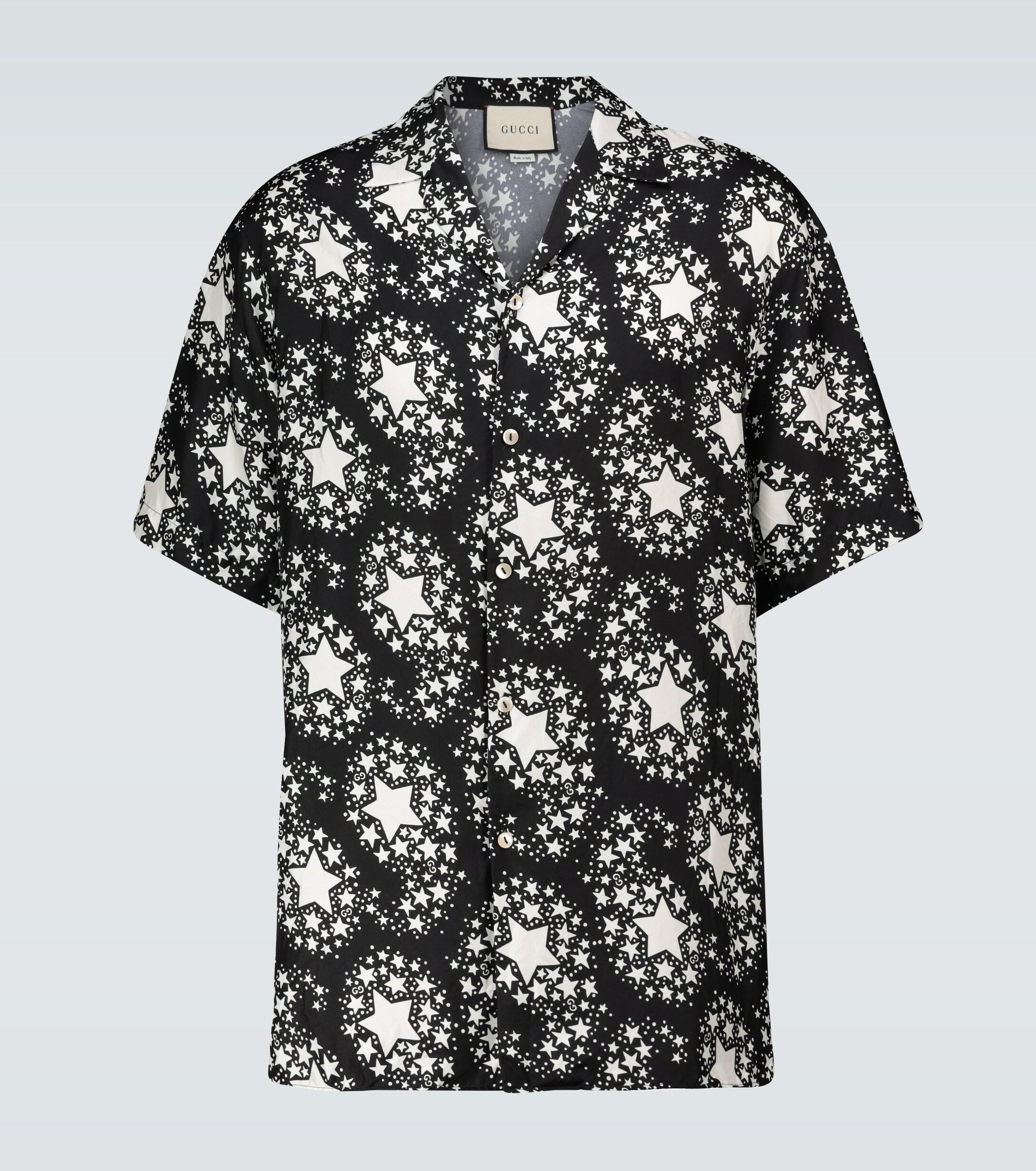 Gucci Star Print Silk Oversize Bowling 