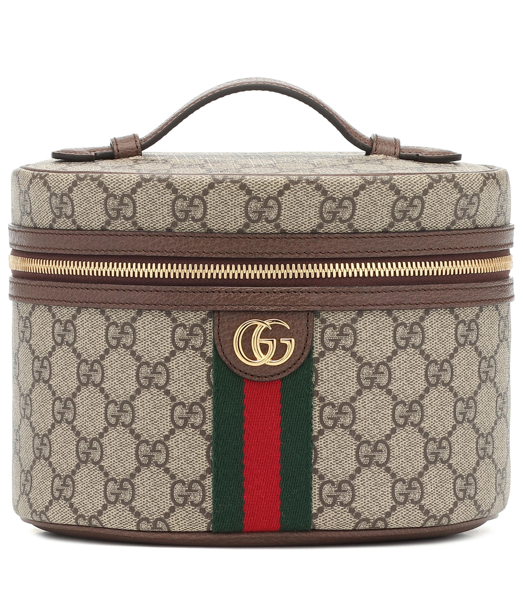 Gucci Ophidia Cosmetic Pouch GG Coated Canvas Small Brown