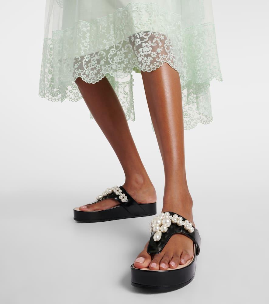 Simone Rocha open-toe leather mules - Black