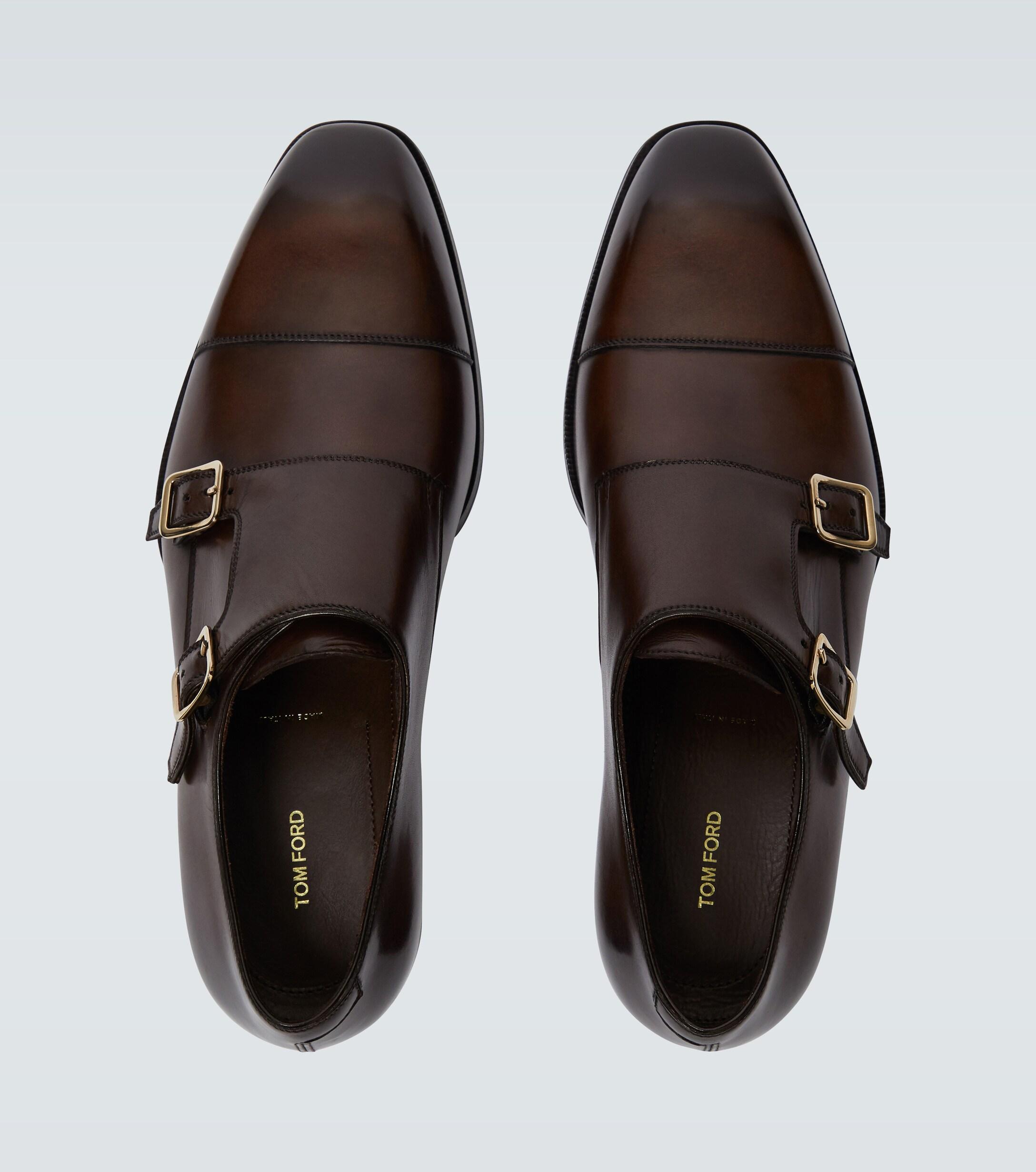 Tom Ford Elkan Double Monk Strap Shoes in Brown for Men | Lyst