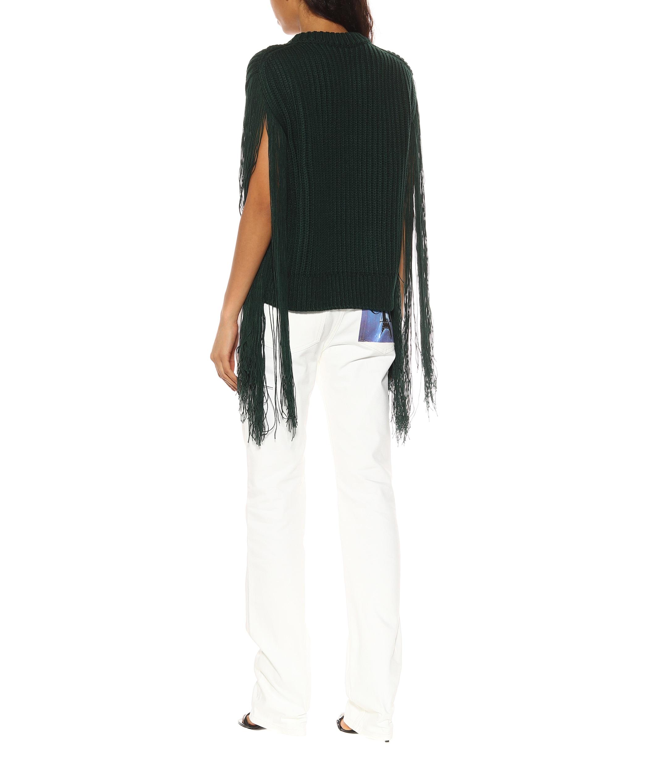 CALVIN KLEIN 205W39NYC Synthetic Fringed Sweater | Lyst