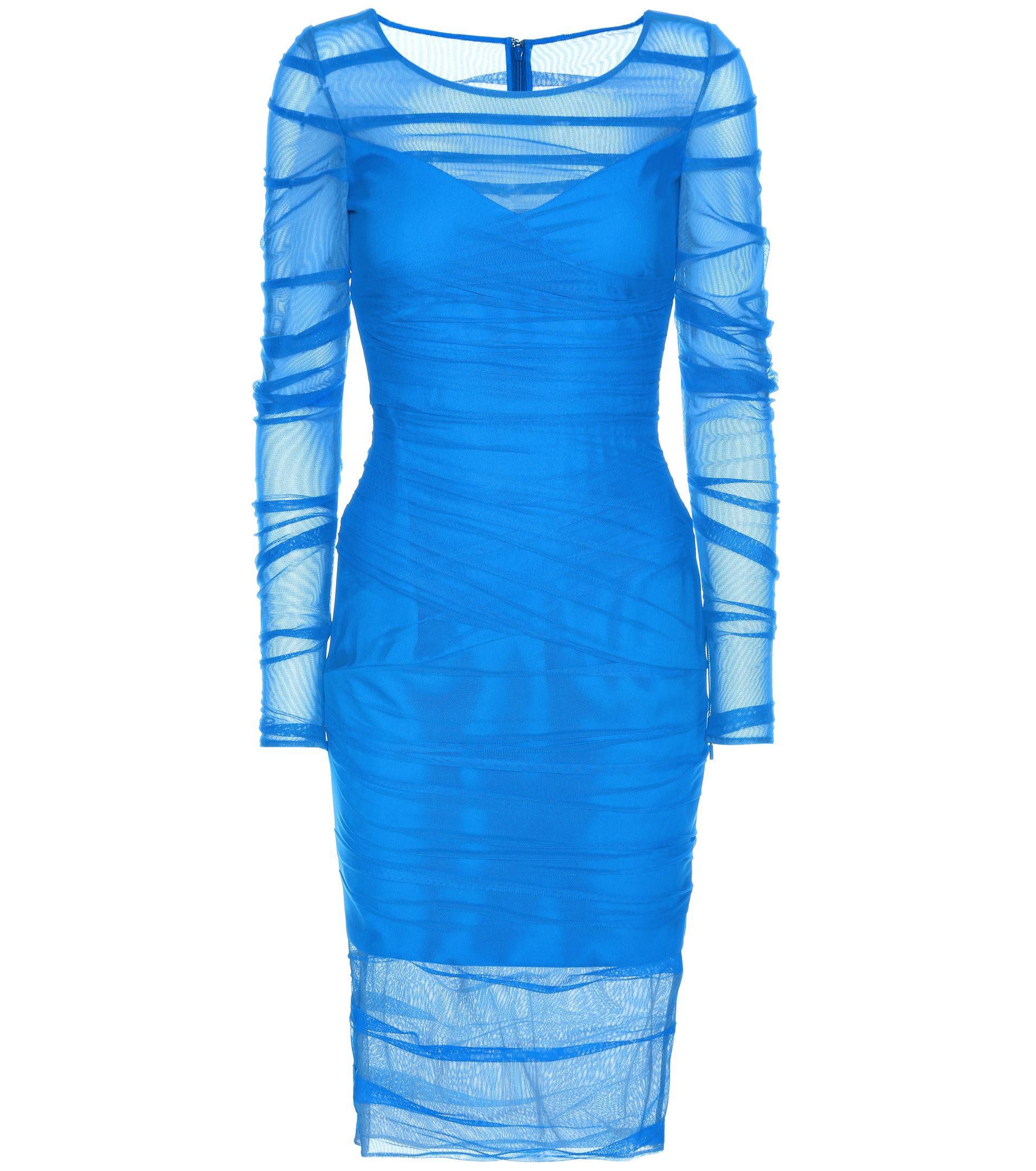 Abito in tulle di Versace in Blu | Lyst