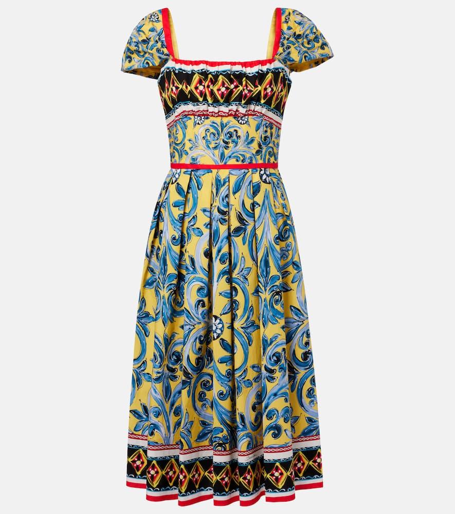 【関税＆送料込み】Dolce & Gabbana Midi Pencil Dress Dolce & Gabbana - Black Cherry Print Draped Midi Dress