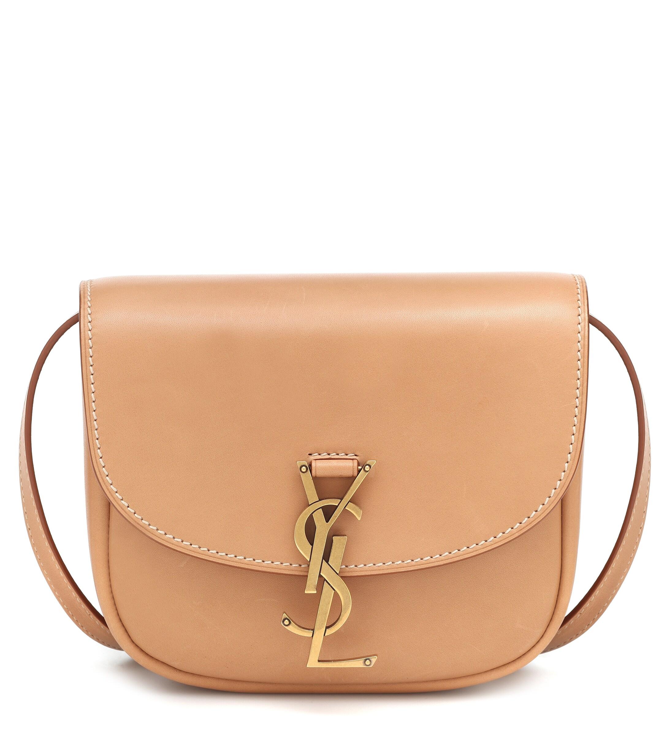 Saint Laurent Kaia Small Leather Crossbody Bag in Brown | Lyst