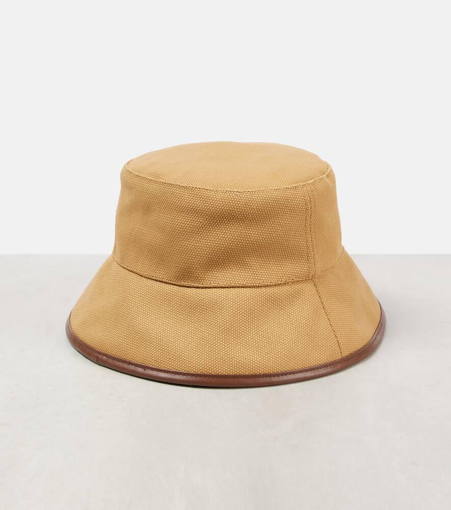Max Mara Esperia Canvas Bucket Hat in Natural | Lyst Australia