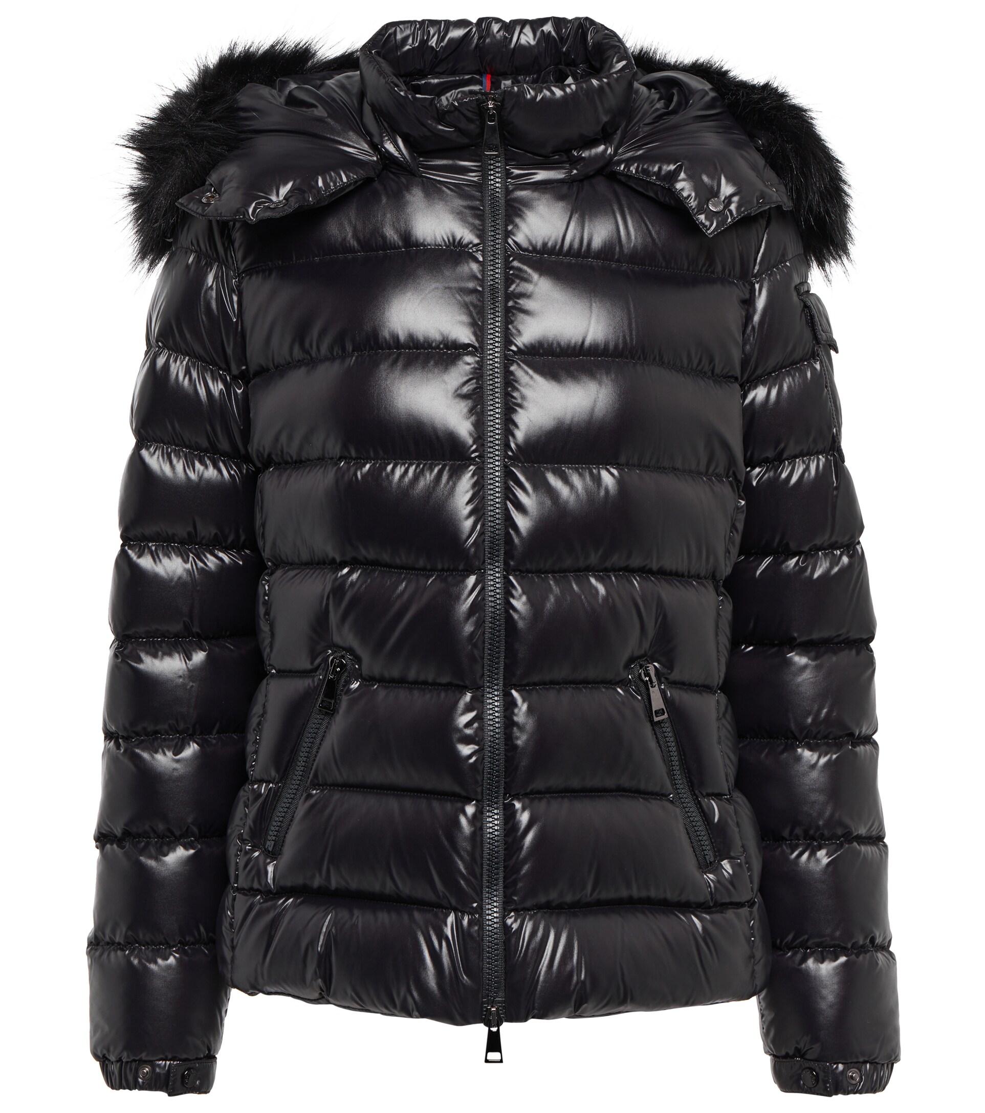 Moncler Bady Faux Fur-trimmed Down Jacket in Black | Lyst