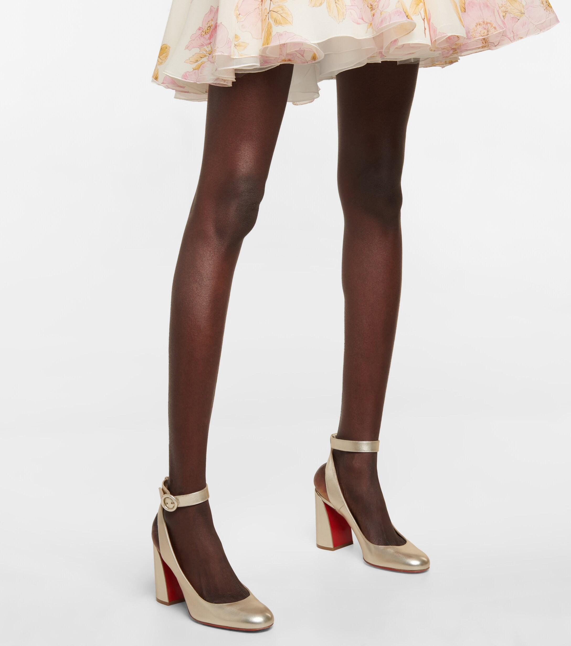Christian Louboutin Miss Sab Metallic Slingback Pumps | Lyst