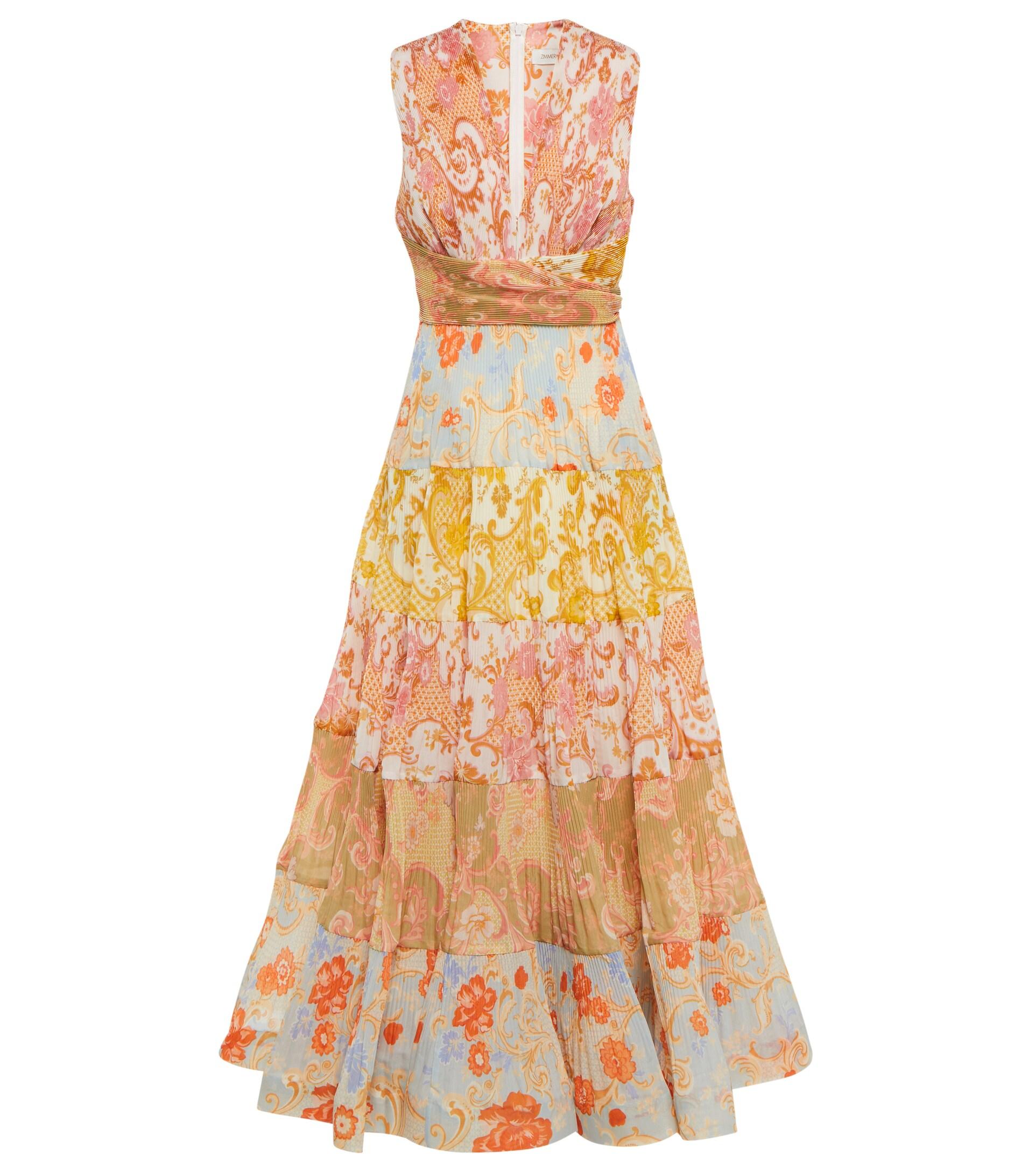 Zimmermann Postcard Floral Midi Dress Lyst