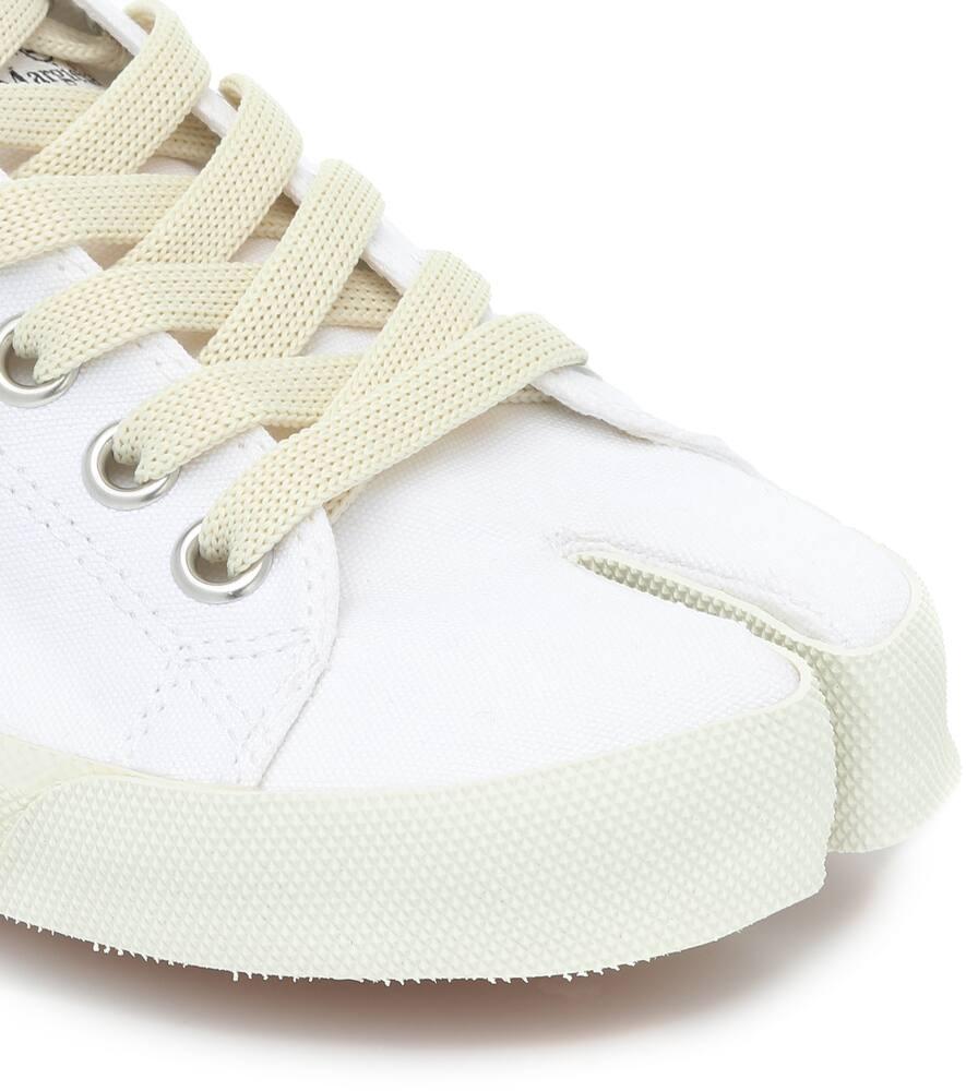 Maison Margiela Tabi Logo Canvas Low-Top Sneakers in White