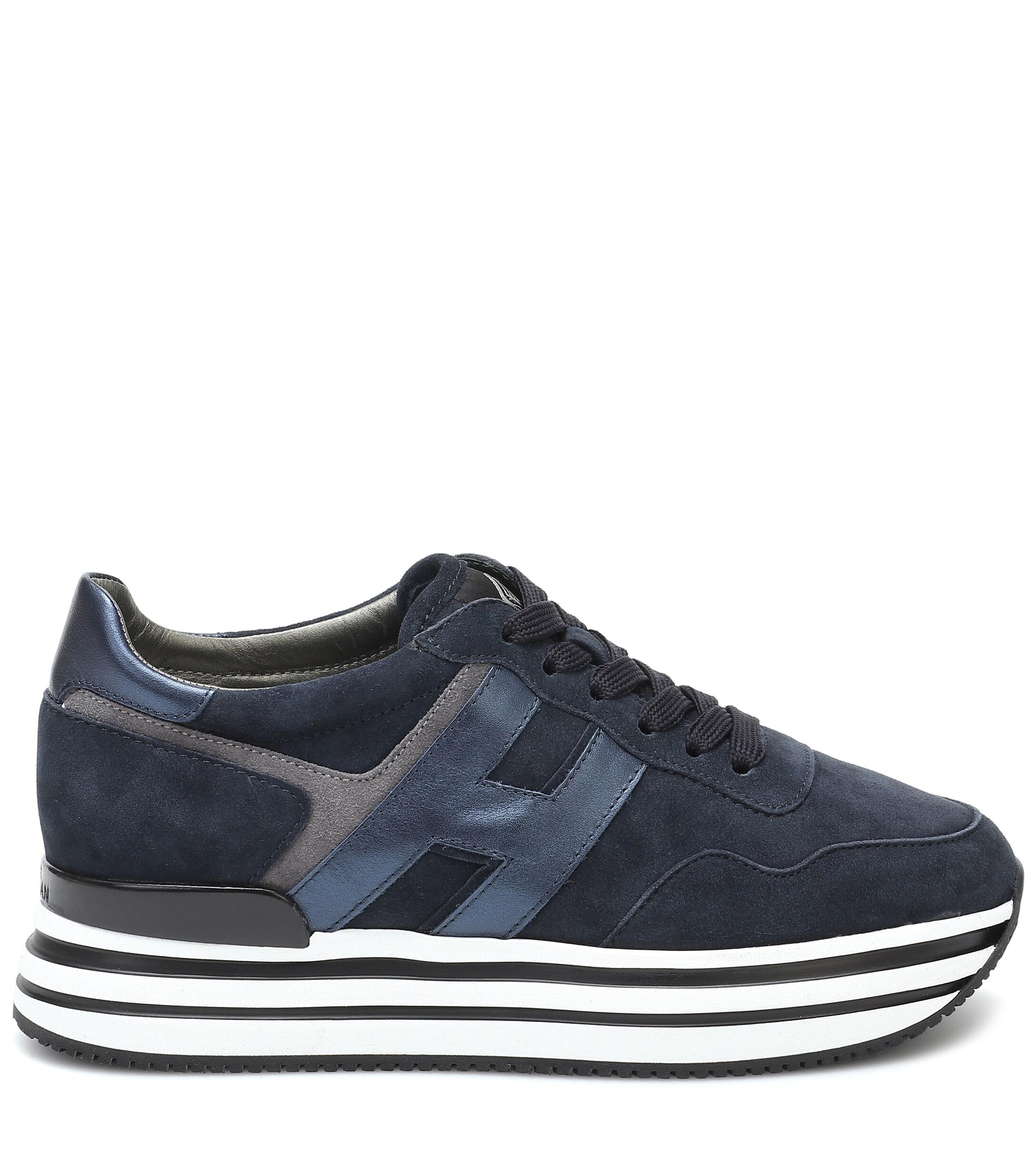 Hogan Suede Midi Platform in Grey,Blue (Brown) - Save 46% | Lyst