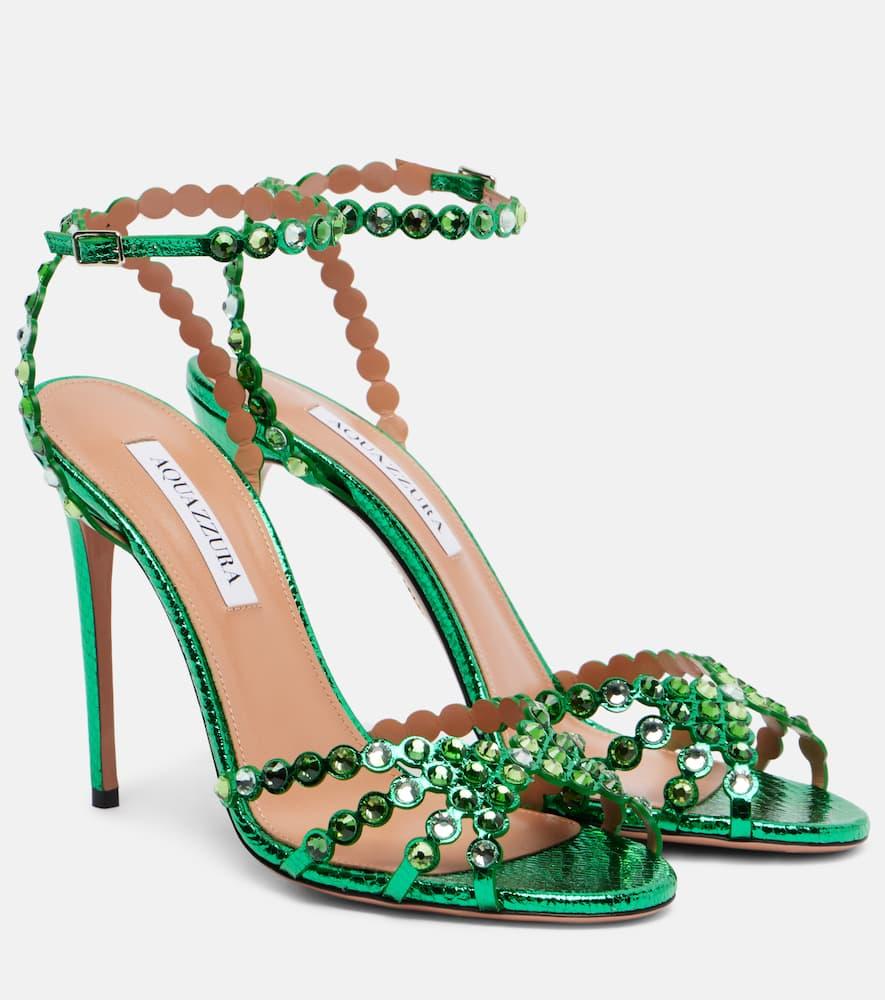 シューズ・サンダルその他 AQUAZZURA Woman Heeled sandals Green TTIMIDS0MSK ACD Aquazzura Galactic Flower sandals for Women - Green in UAE