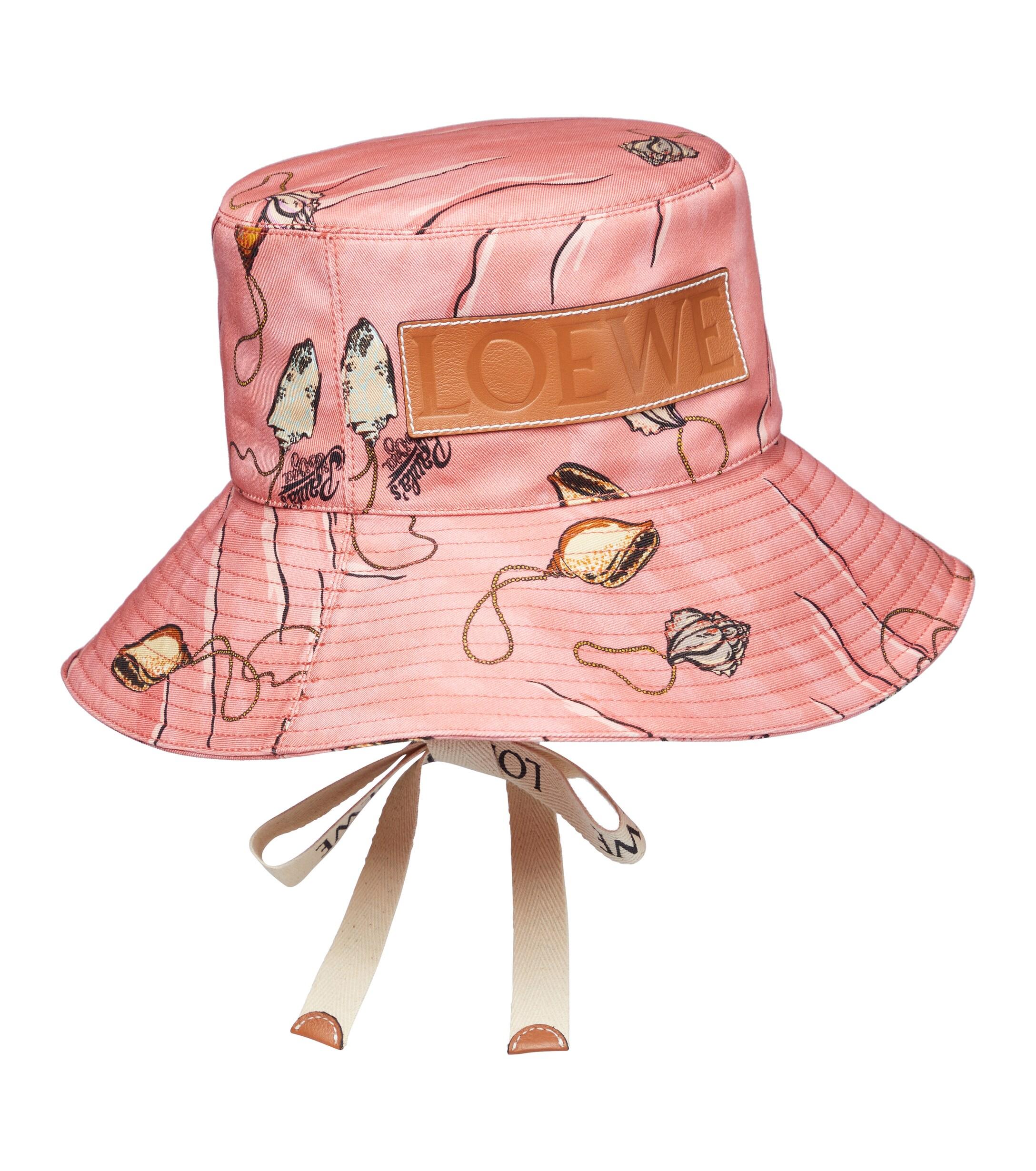 Buy Loewe X Paula's Ibiza Printed Canvas Bucket Hat - Pink At 30