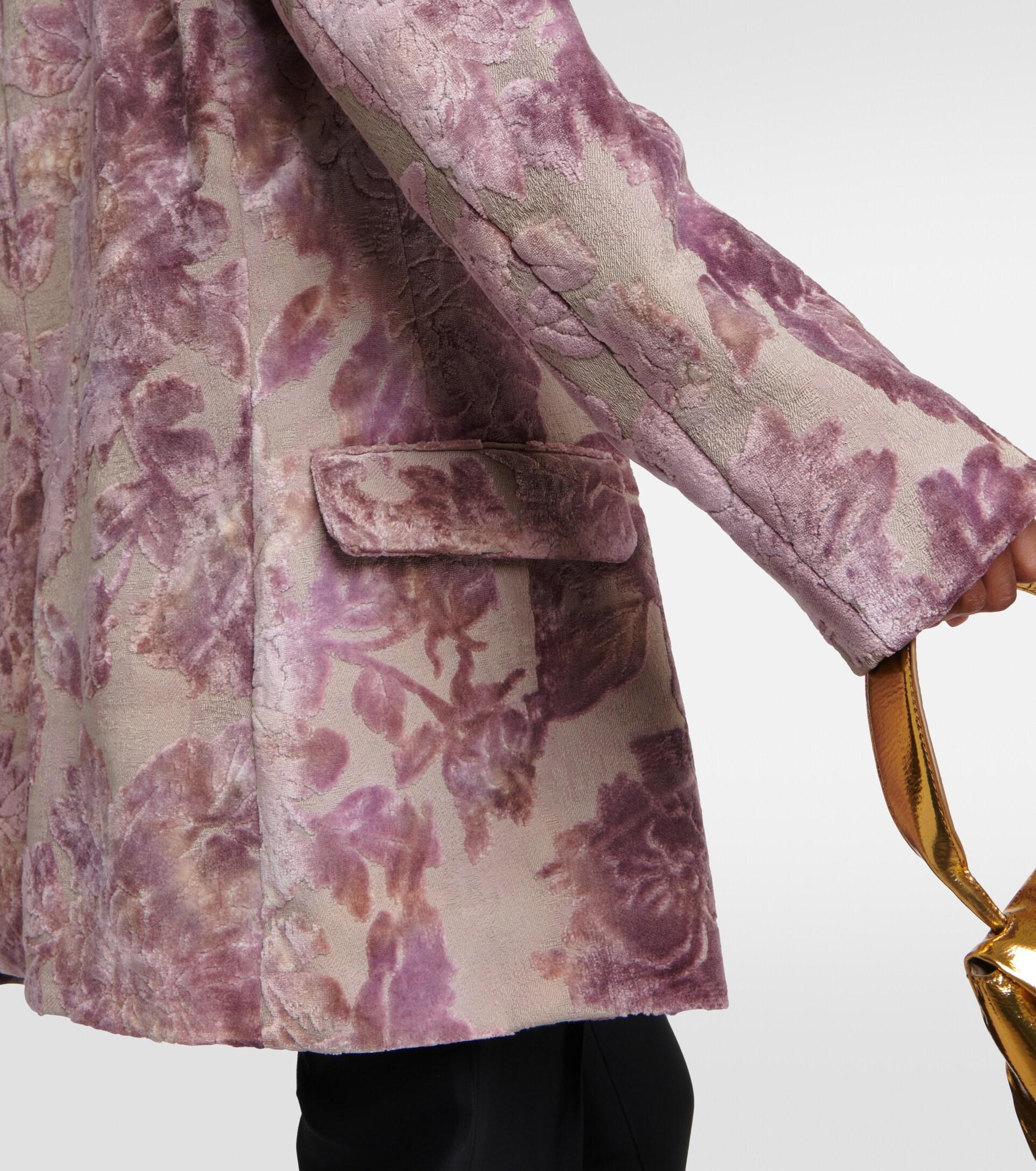 Dries Van Noten Floral Jacquard Blazer in Pink | Lyst